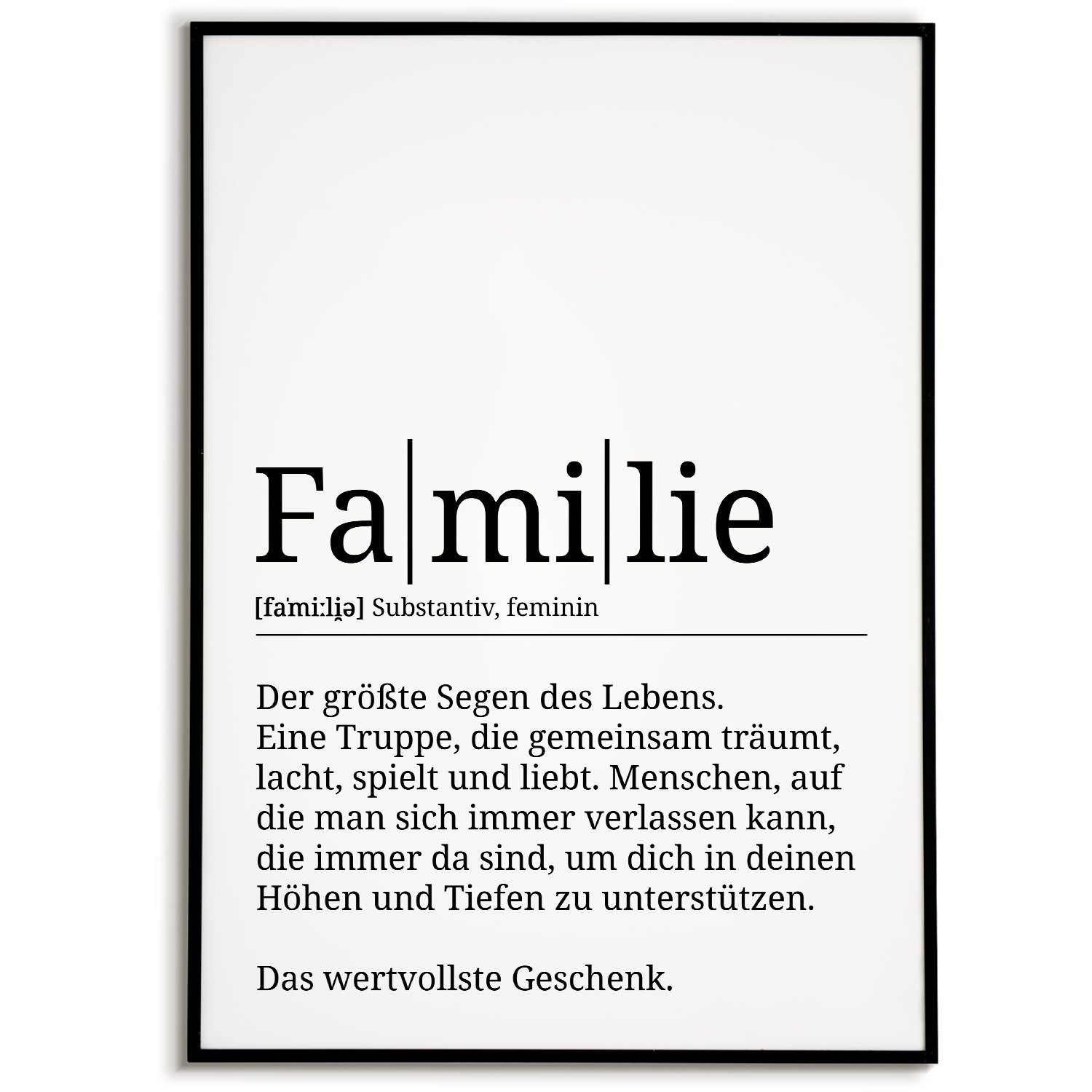 Tigerlino Poster Familie Definition Wandbild Dekoration Mama Papa Familien günstig online kaufen