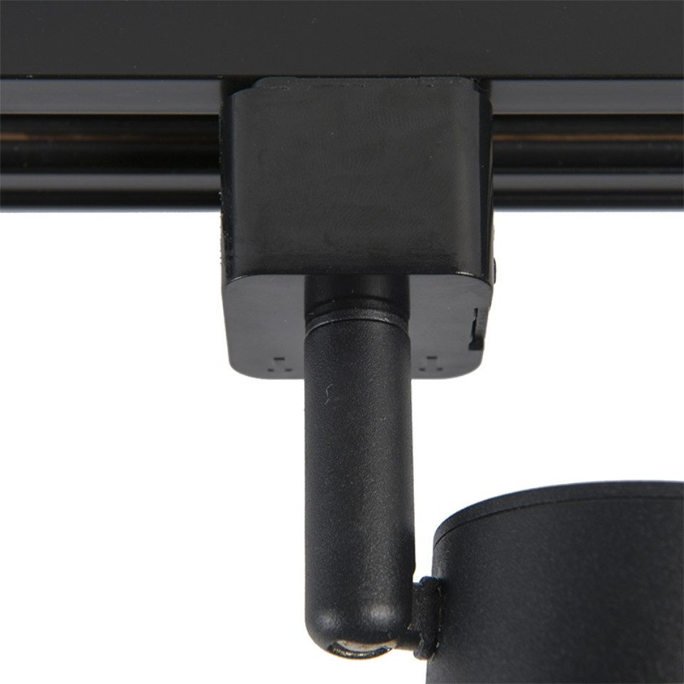 Qazqa Schienensystem-Sets Iconic jeana, ohne Leuchtmittel, GU10, Schwarz, Modern, Stahl, Deckenstrahler 1-flammig