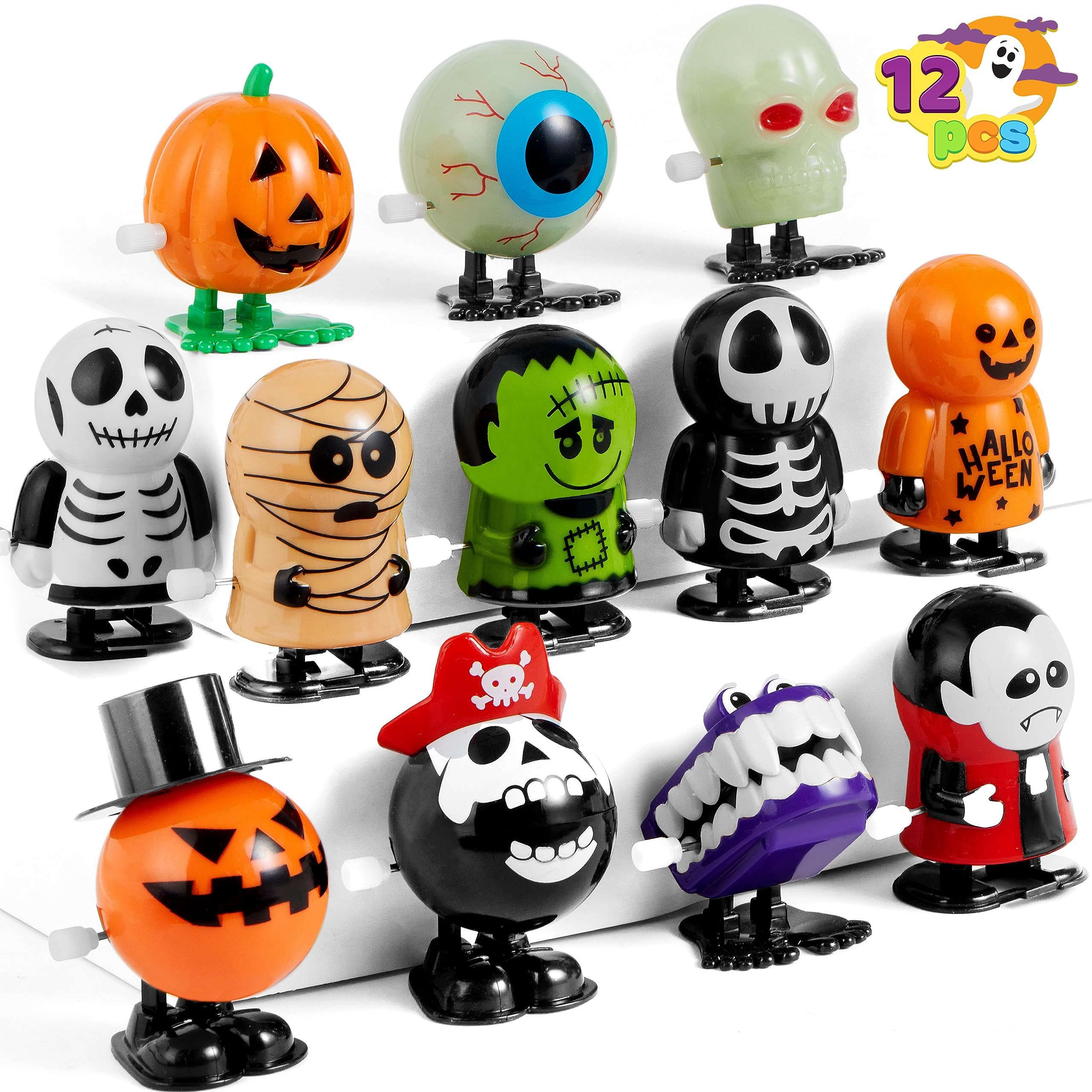 JOYIN Dekobaum JOYIN 12 Halloween-Aufziehspielzeuge – Geschenke für Kinder & Party