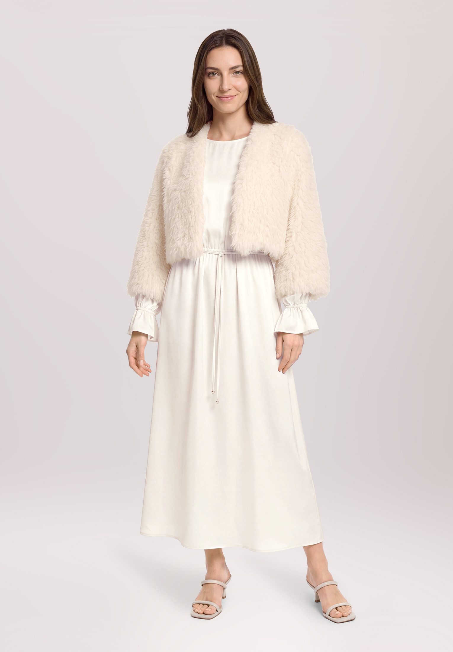 Vera Mont Fellimitatjacke Damen mit Rundhalsausschnitt