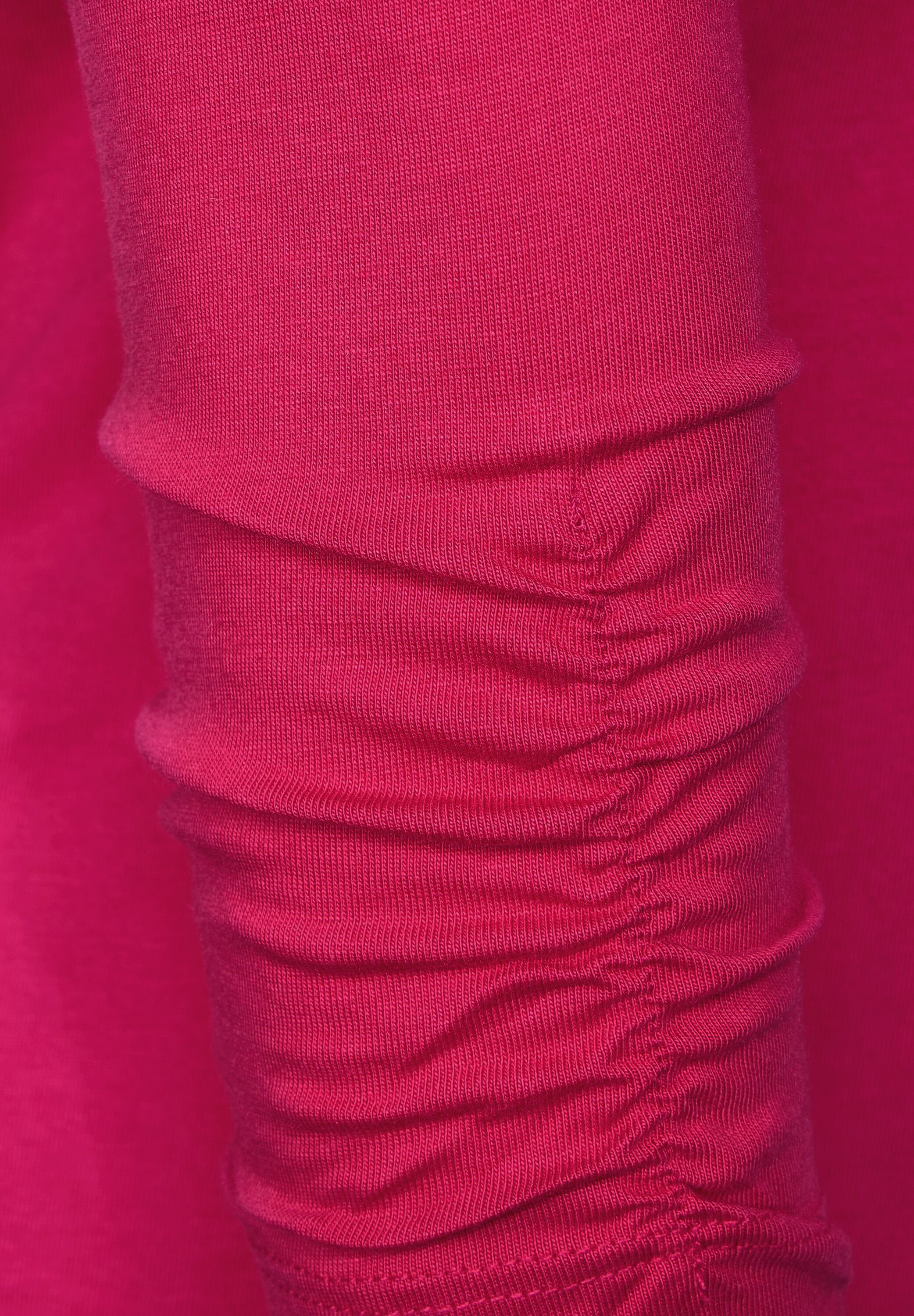 CECIL Rundhalsshirt mit gerafften Ärmeln