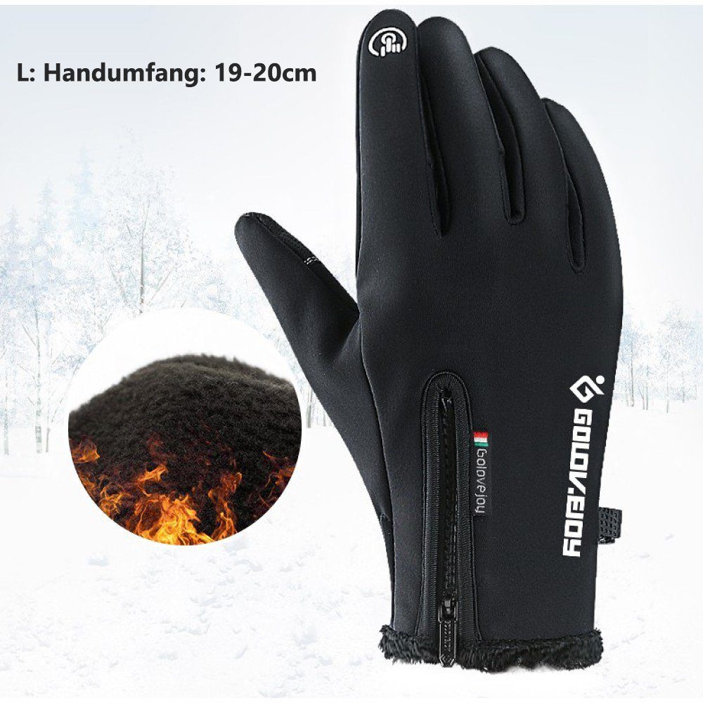 GelldG Fahrradhandschuhe Winterhandschuhe Herren Füll Touchscreen Handschuhe Damen, Finger