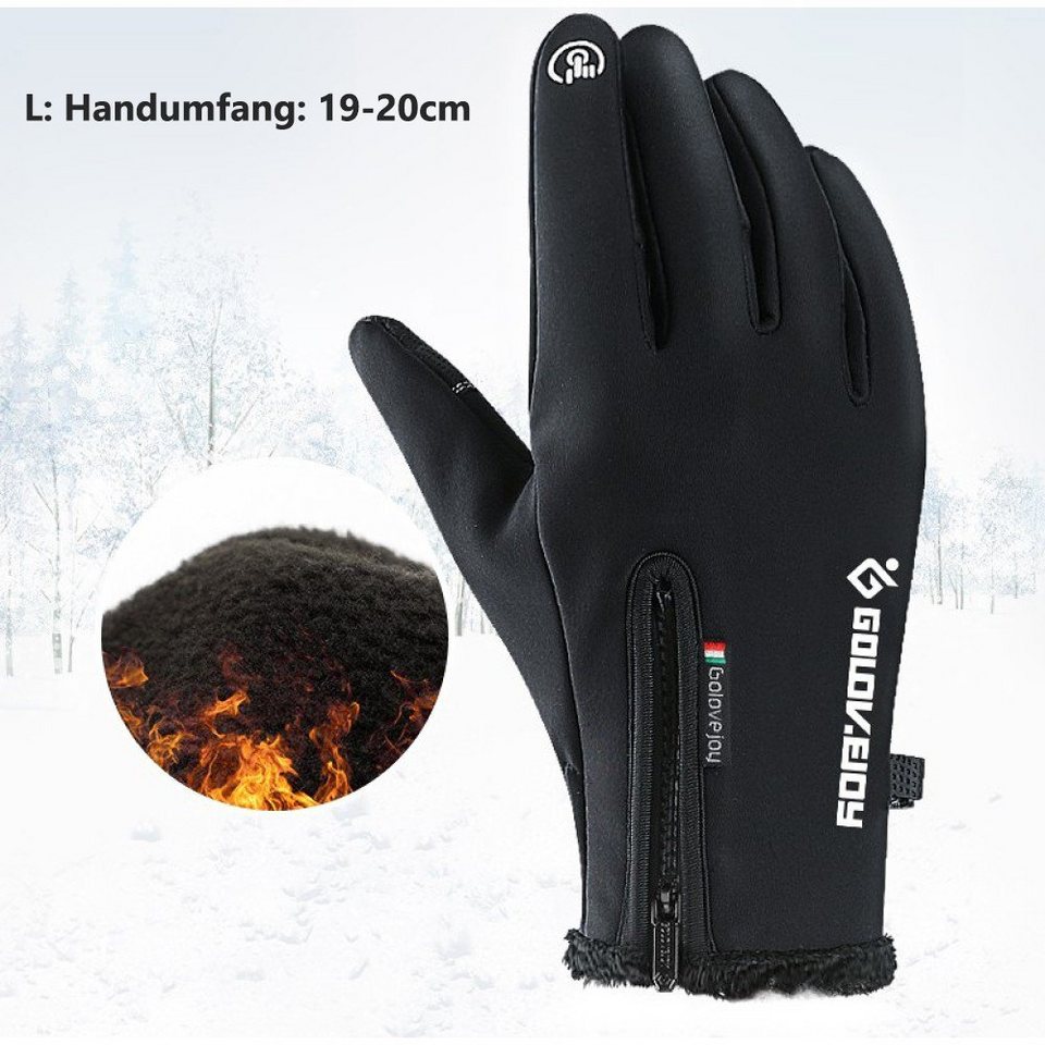 GelldG Fahrradhandschuhe Winterhandschuhe Herren Damen, Füll Finger  Touchscreen Handschuhe, Perfekt für Aktivitäten im Freien wie Radfahren,  Wandern und