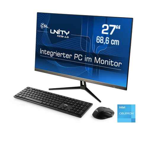 CSL Unity F27-JLS All-in-One PC (27 Zoll, Intel® Celeron N5100, Intel UHD Graphics, 8 GB RAM, 256 GB SSD, passiver CPU-Kühler)