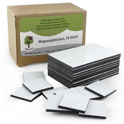 OfficeTree Magnet »Magnetplättchen 70 Stück«, 20 x 20 x 1,2 mm - Selbstklebend Besonders Stark