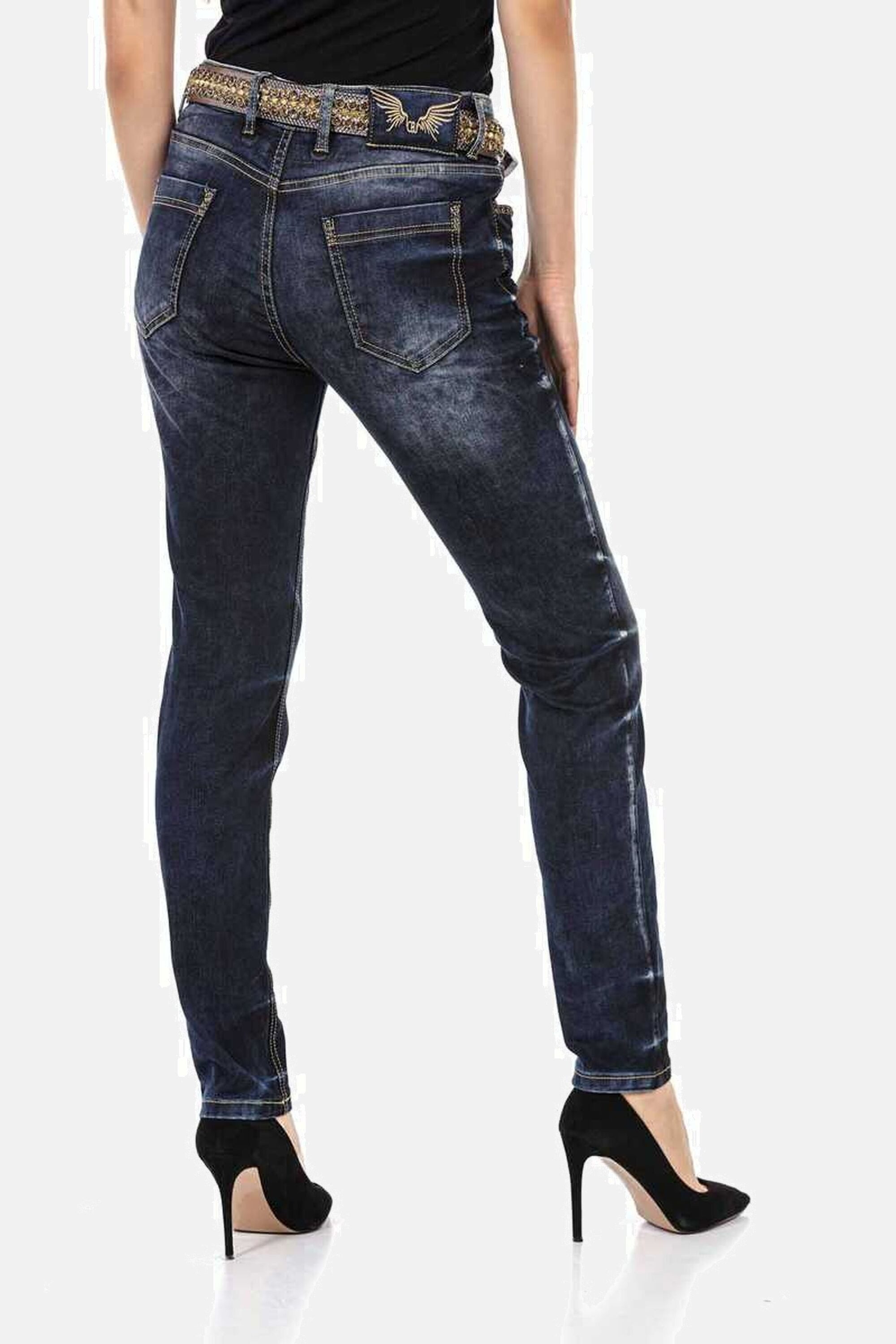 Cipo & Baxx Slim-fit-Jeans Jeans Mit glänzenden Nieten, WD465 – Bild 3 von 5