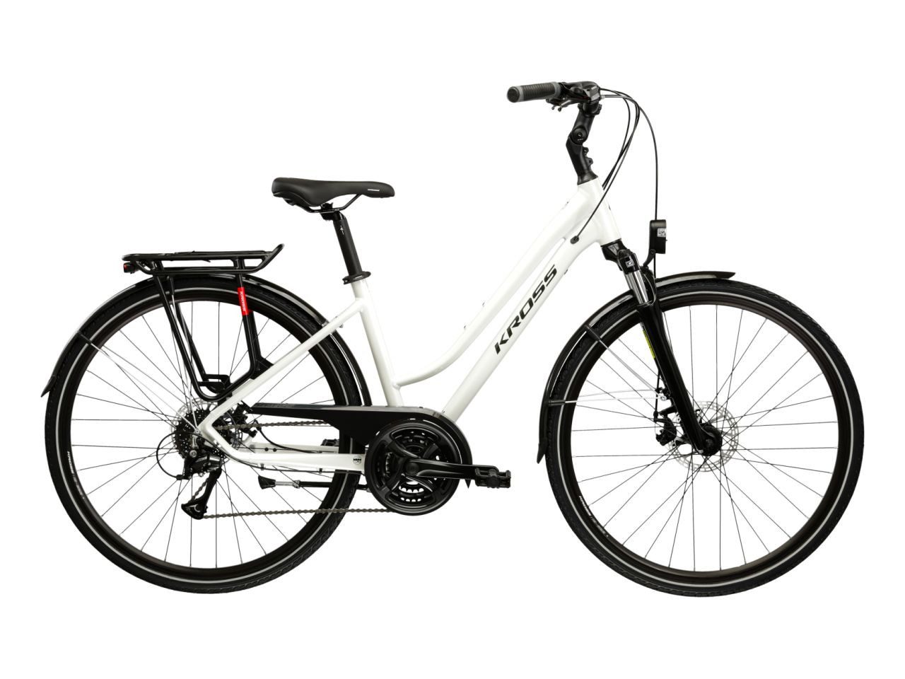 Kross Trekkingrad Damen-Trekkingrad 28" Trans 3.0 weiß 24 Gänge, 24 Gang Shimano ACERA M3020 Schaltwerk, Kettenschaltung, KROSS Damen-Trekkingrad 28" Trans 3.0 weiß 24 Gänge