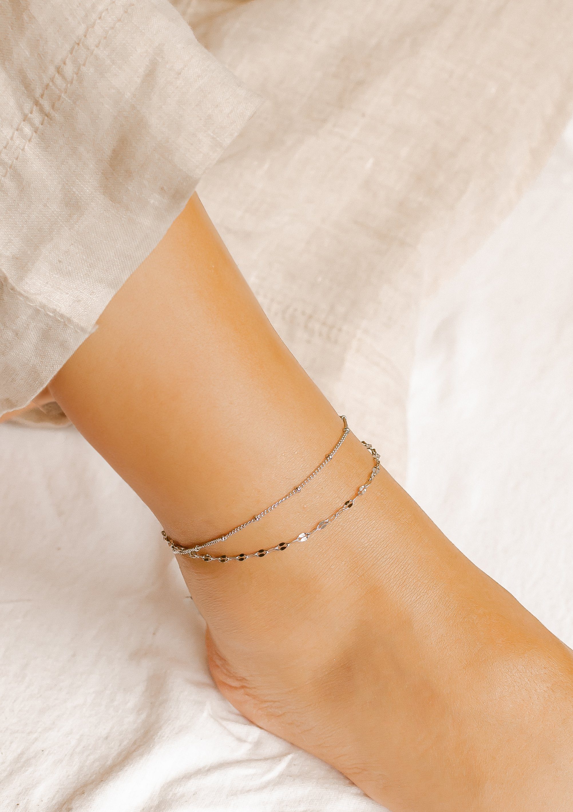 Hey Happiness Fußkette Damen Layer doppelreihig, günstig online kaufen