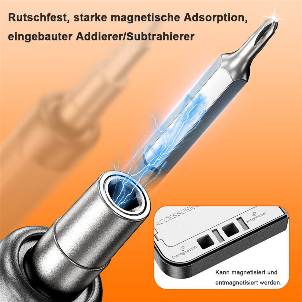 Luckice Elektro-Schraubendreher Präzisionsschraubendreher-Set, 46-in-1 Mini-Elektro Schraubendreher