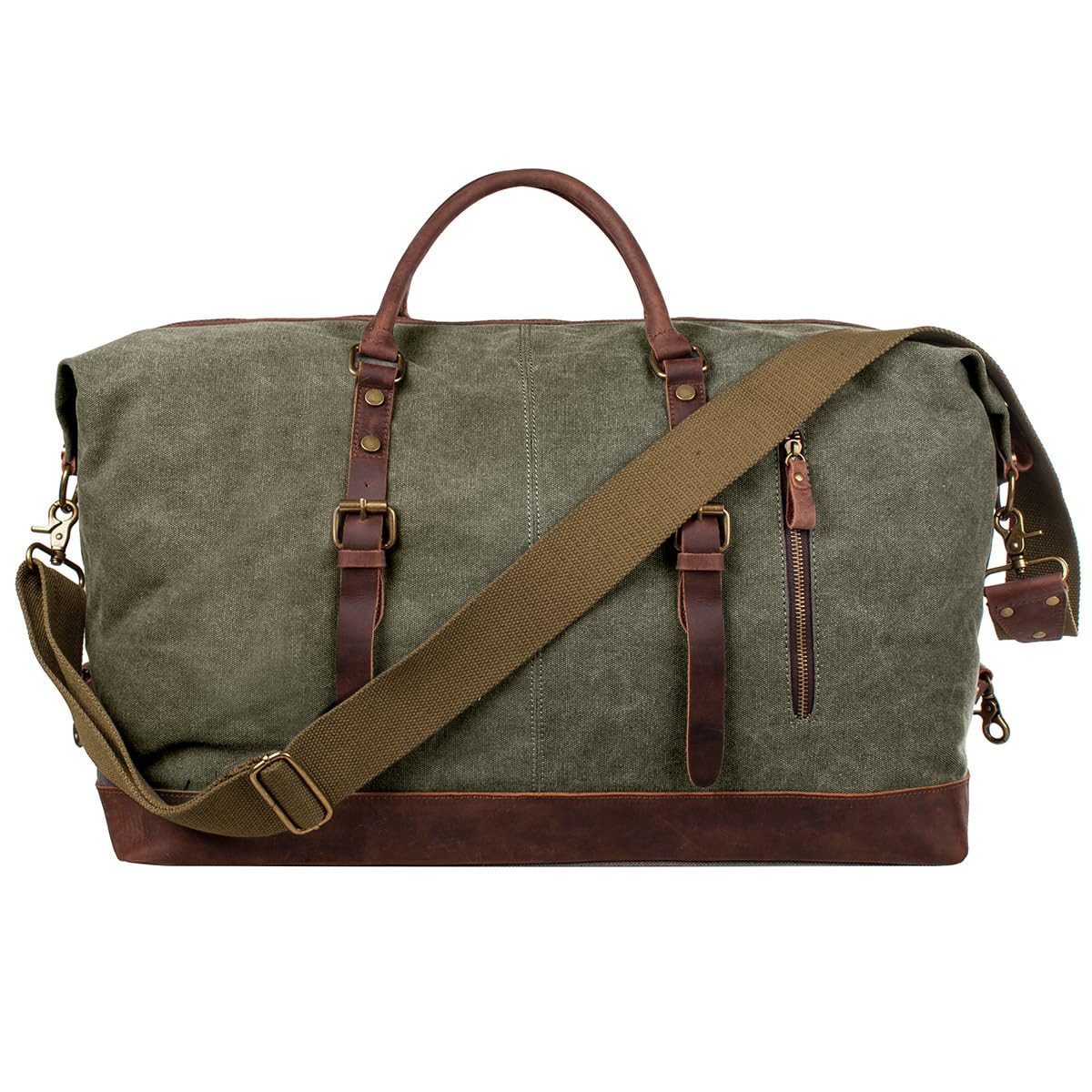 S-ZONE Reisetasche Reisetasche Segeltuch Freizeittasche Weekender Tourbag Gymbag, Große (60 L) Kapazität Reisetasche für den Wochenendausflug für Herren