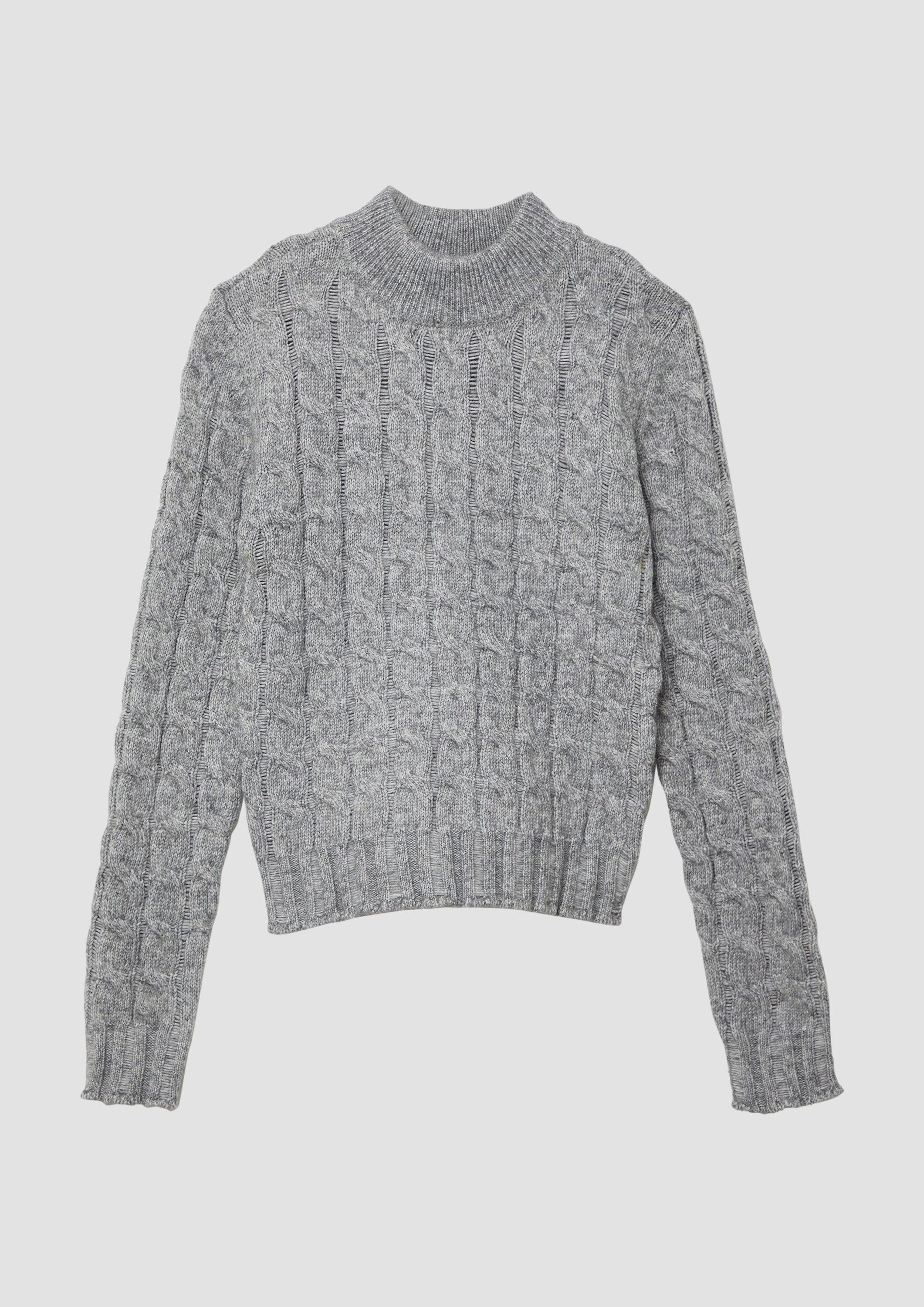 s.Oliver Longpullover Strickpullover Schmaler Strickpullover mit Zopfmuster und Stehkragen