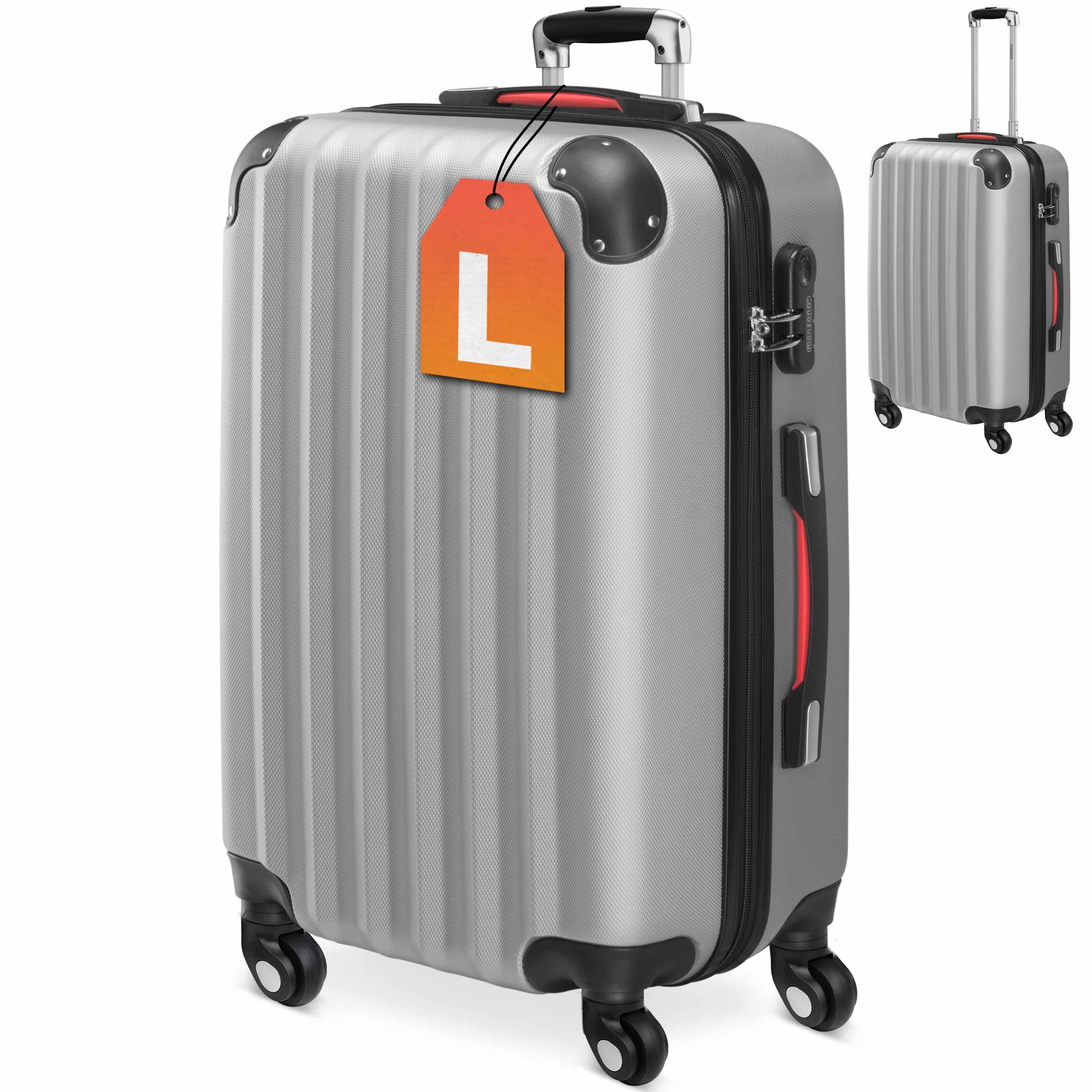 monzana Hartschalen-Trolley Baseline, 4 Rollen, Rollkoffer Zahlenschloss Re günstig online kaufen