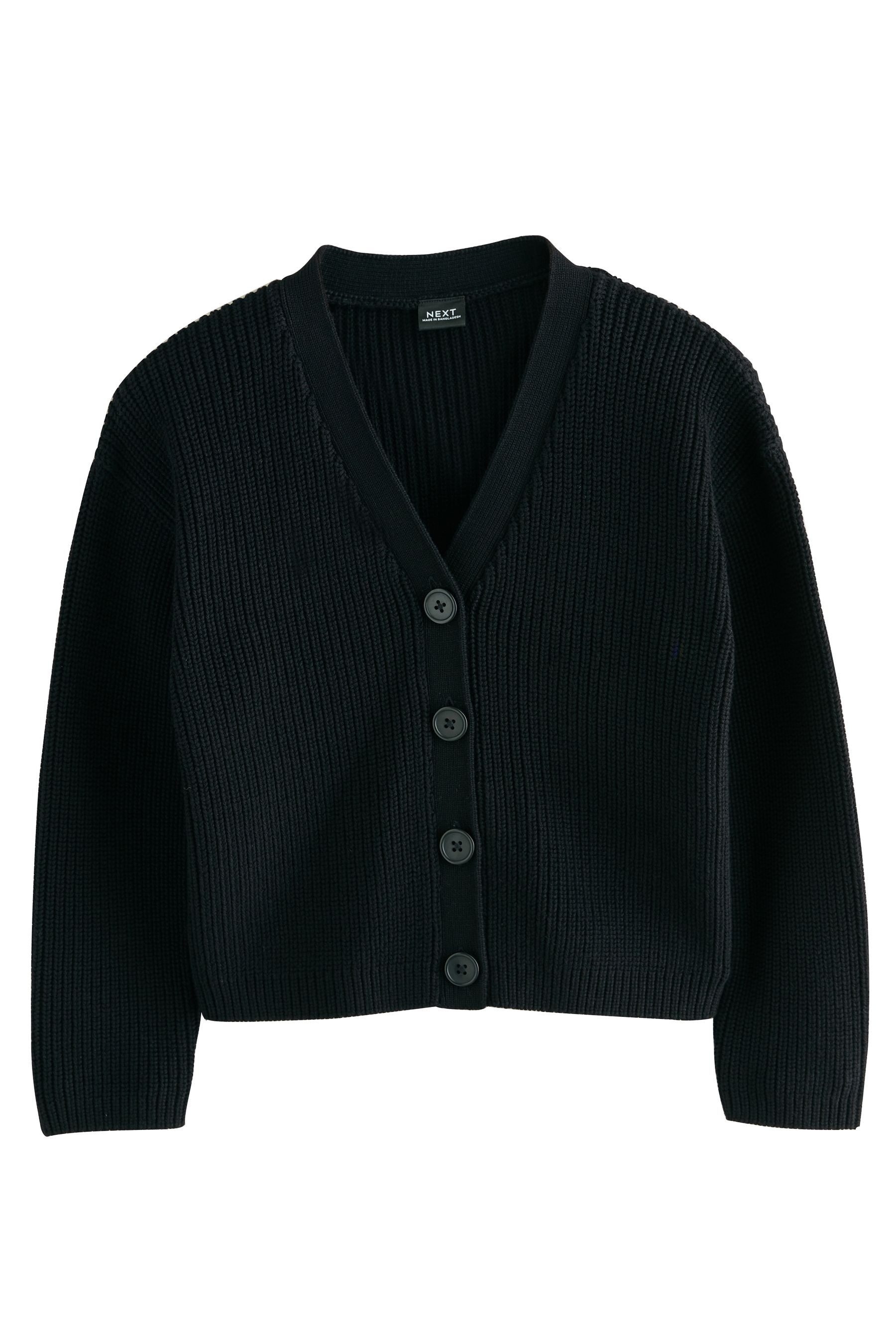 Next Strickjacke Kastige Strickjacke mit hohem Baumwollanteil (1-tlg)