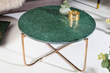 riess-ambiente Couchtisch NOBLE Ø65cm grün / gold (Einzelartikel, 1-St), Wohnzimmer · rund · abnehmbare Marmor-Tischplatte · Metall · handmade