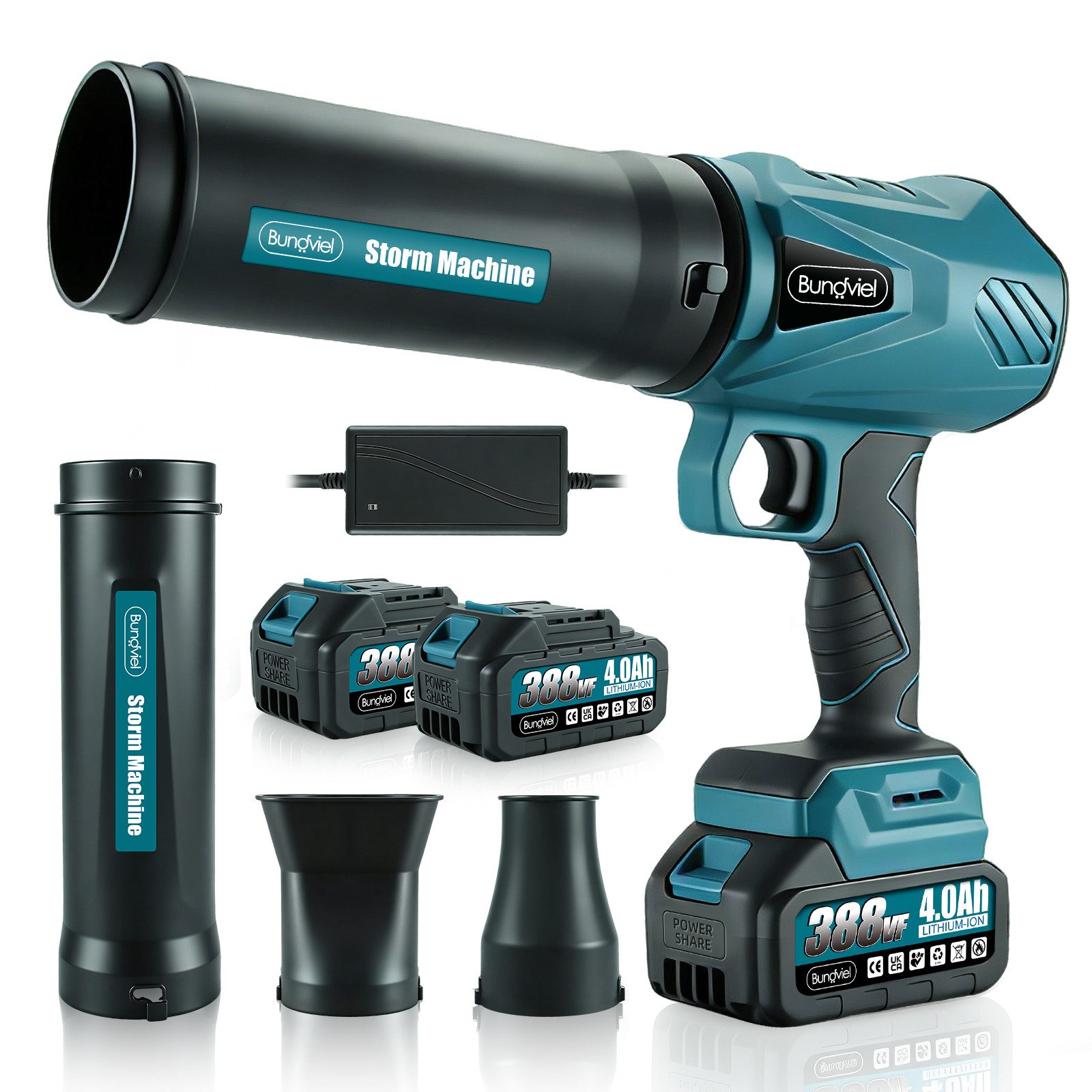 Bundviel Akku-Laubbläser Akku Laubbläser Laubgebläse Gebläse Mit 2 Akkus und Ladegerät