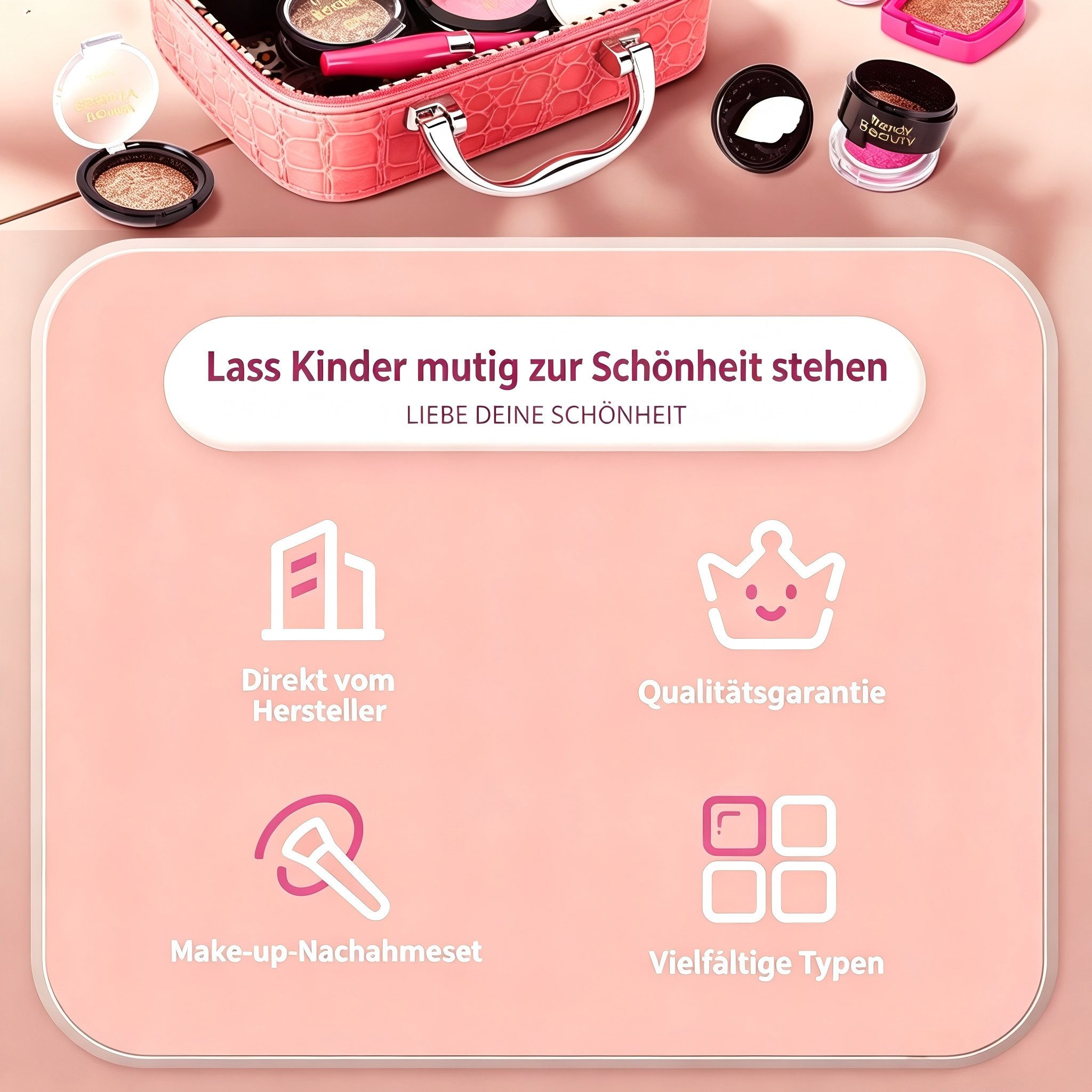 Toomoke Lernspielzeug Kinderschminke Geschenke Lernspielzeug spielzeuge für Mädchen (22-St), Realistisches Make-up-Spielset, 22-St., Kinder Rollenspiel Set), wa – Bild 4 von 5