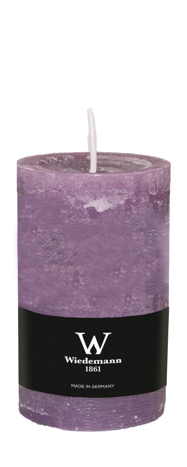 INNA-Glas Stumpenkerze Blockkerze AURORA, mauve, 13cm, Ø7,8cm, 63h - Made in Germany