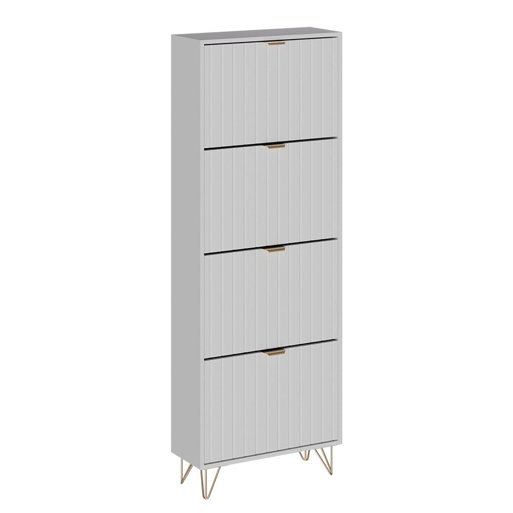 Vicco Schuhschrank Helge, Weiß, 60 x 166.7 cm 4 Fächer (1-St)