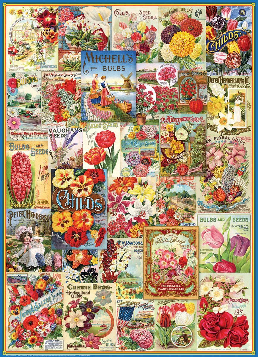 Puzzle 1000 Teile Puzzle - Puzzle - Vintage Blumenwerbung Art Deco, Puzzleteile