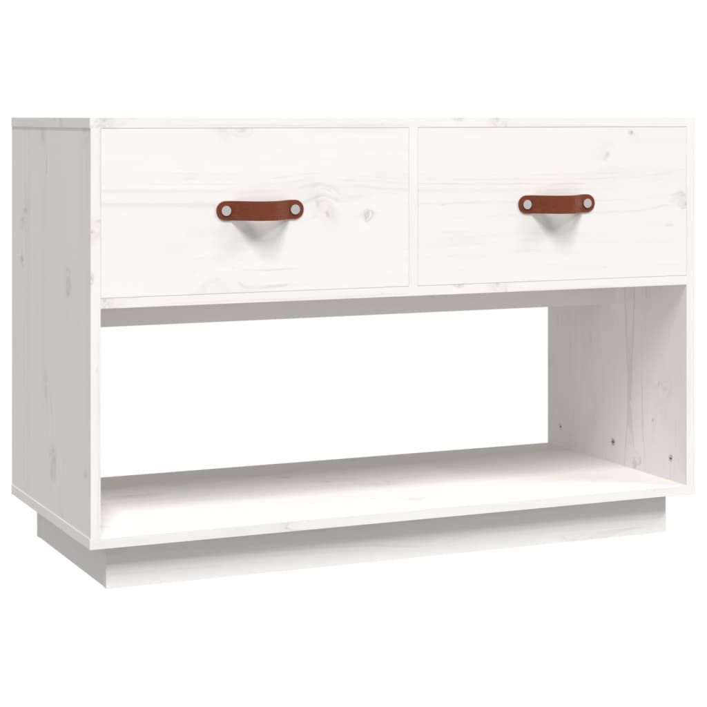 vidaXL TV-Schrank TV-Schrank Weiß 90x40x60 cm Massivholz Kiefer (1-St)