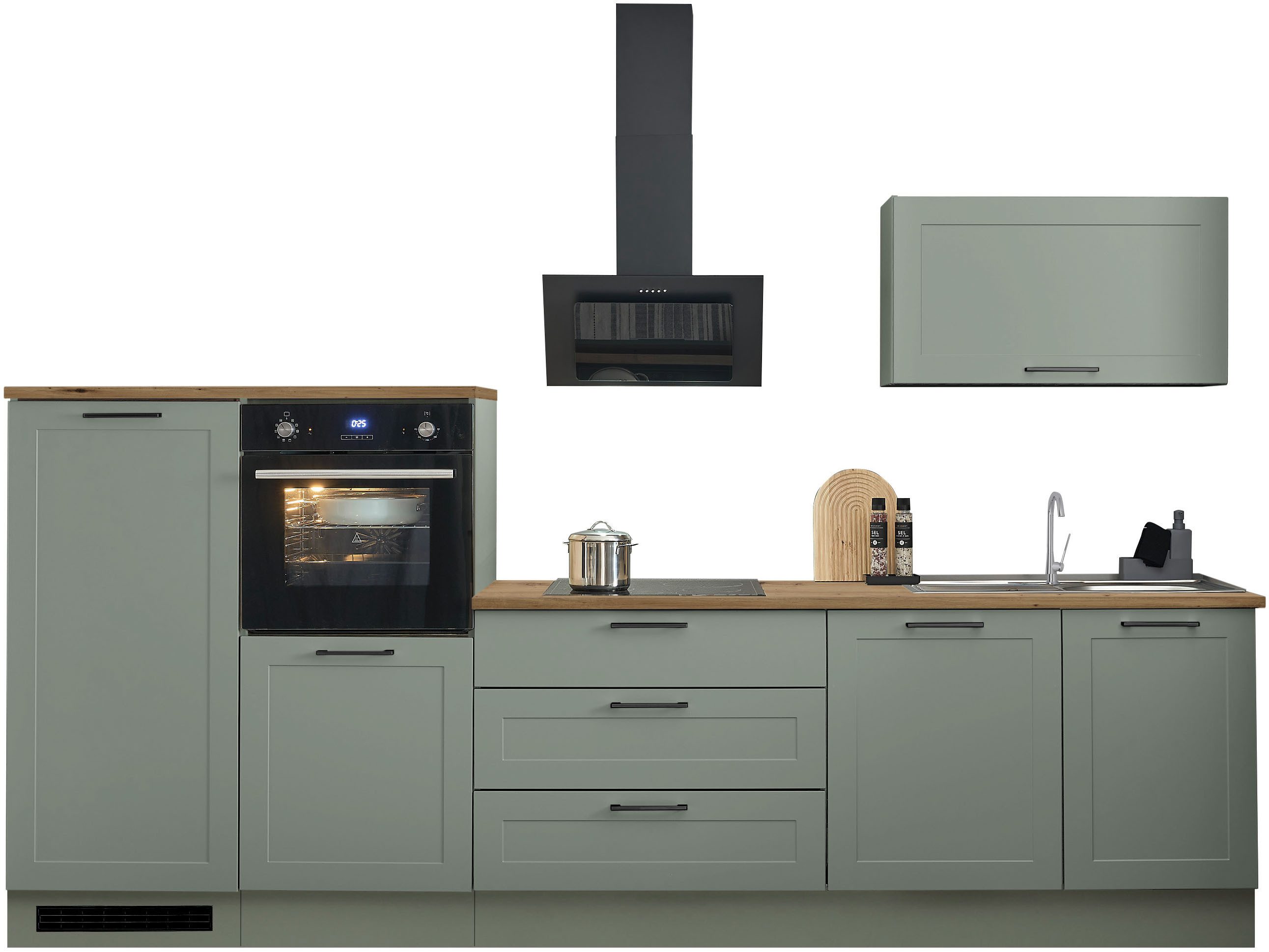 BASIC by Balculina Küchenzeile Marsi, Breite 320 cm, höhenverstellbare Füße günstig online kaufen