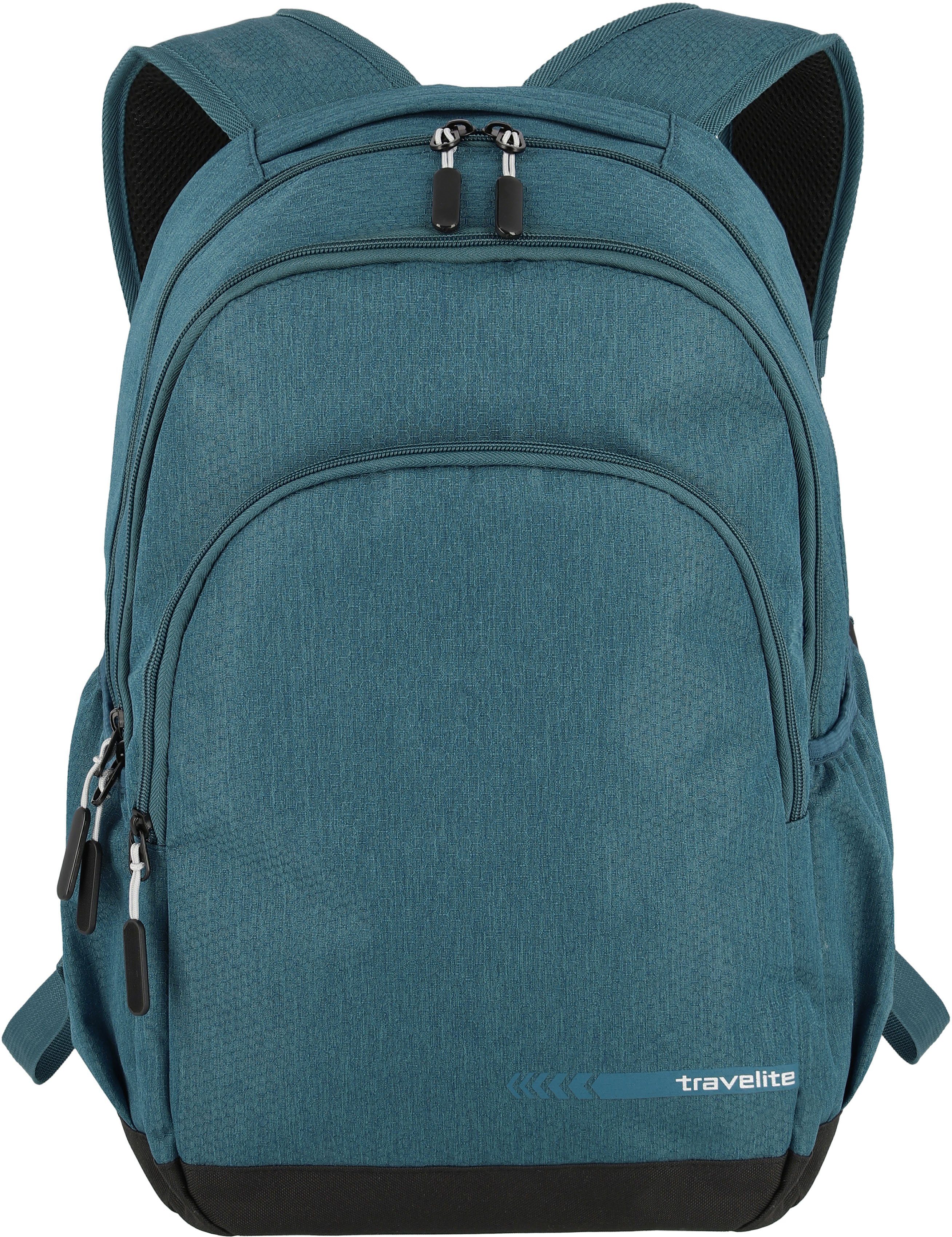 15,6-Zoll mit cm, Laptopfach travelite L, 45 Kick petrol, Off Laptoprucksack