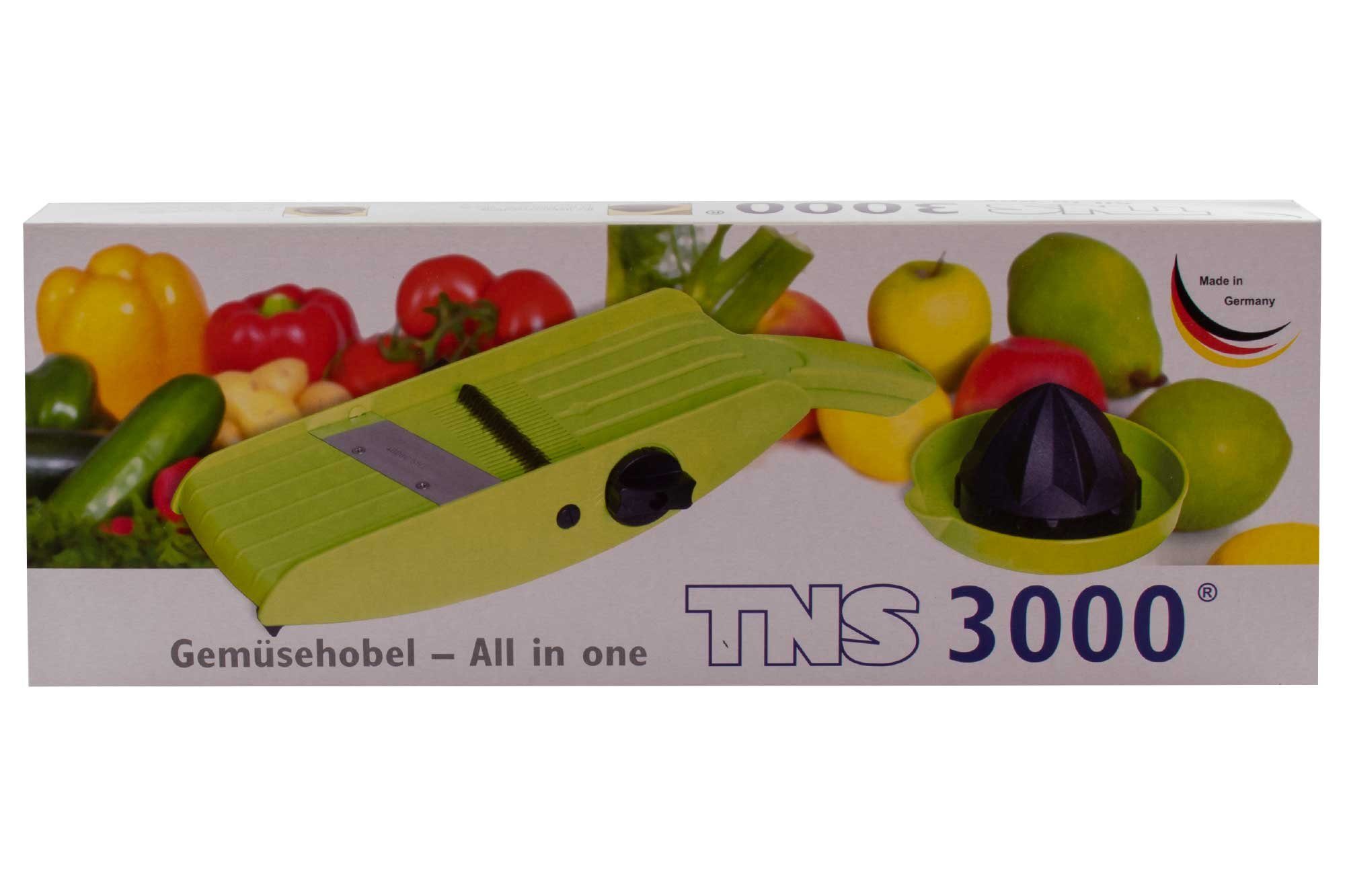 TNS 3000 Gemüsehobel TNS 3000 All in ONE Gemüsehobel kivi, Kunststoff, (mit Restehalter, 2-St), 32 Einstellmöglichkeiten | Gemüsehobel