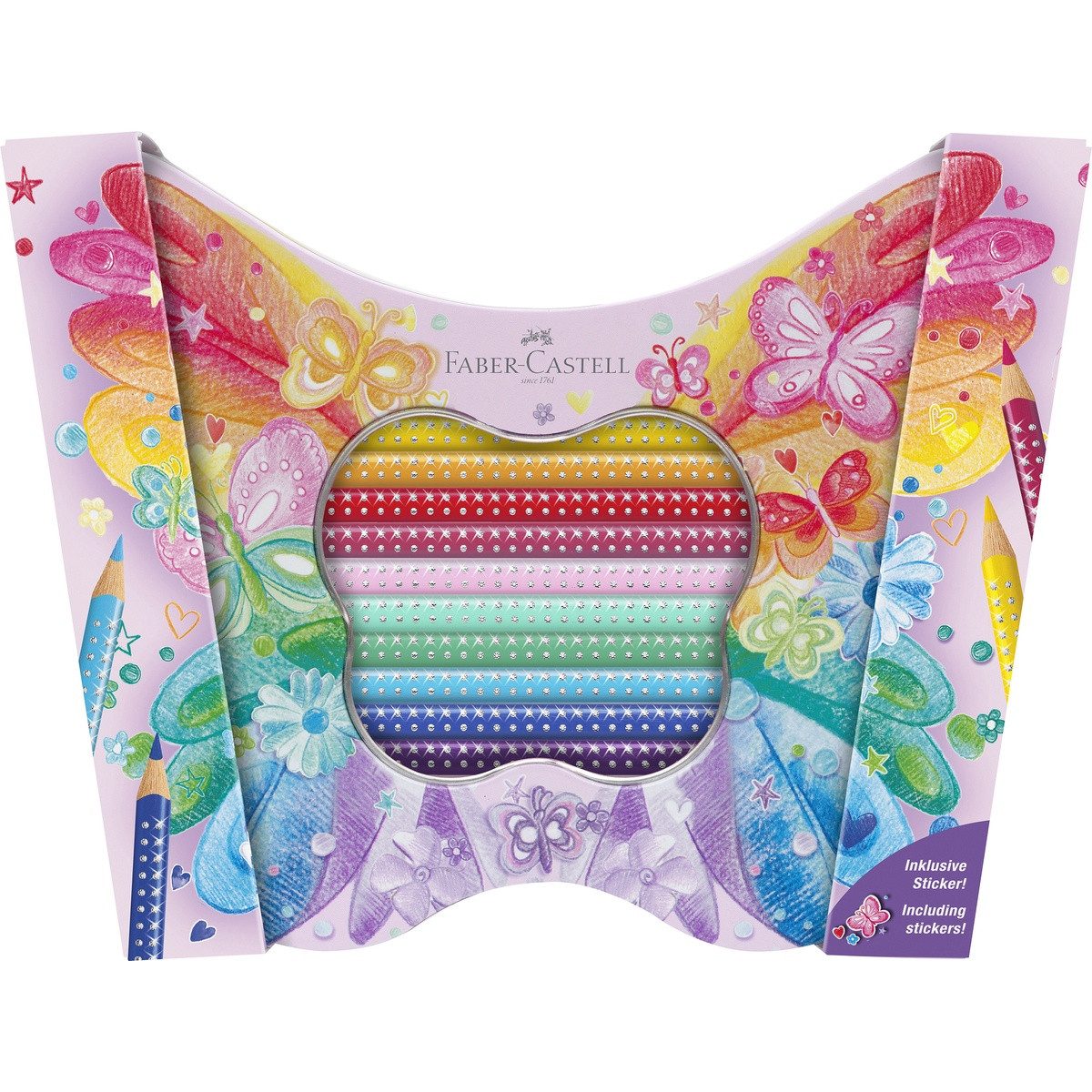 Faber-Castell Buntstift FABER-CASTELL Geschenkset Buntstifte Sparkle Schmetterling 20 Stück – Bild 2 von 5