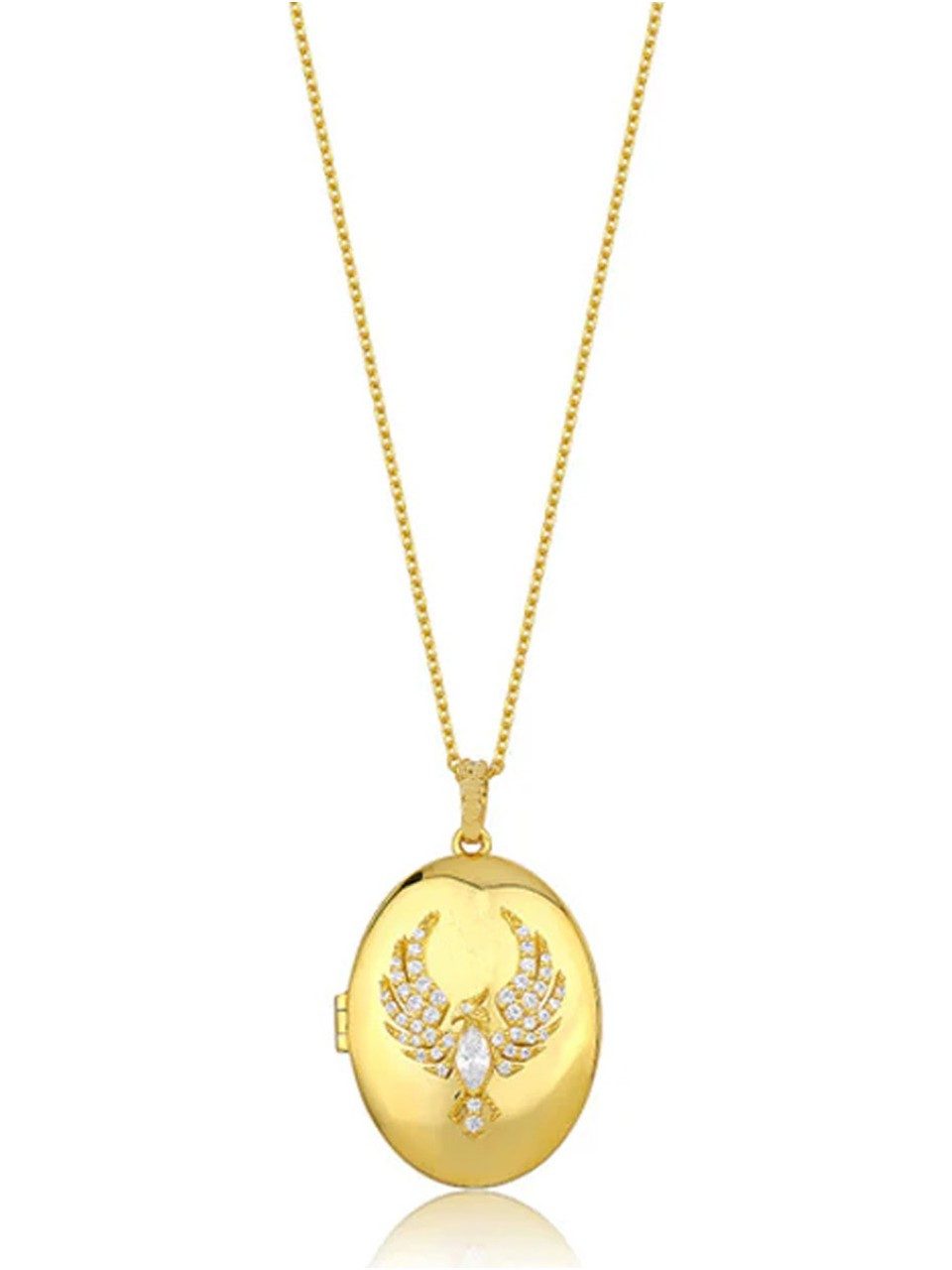 Nisan Kette und Anhänger Set, Alya Phönix Medaillon – 925er Silber, vergold günstig online kaufen