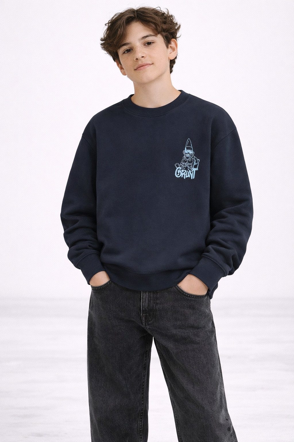 GRUNT Sweatshirt BALMY (1-tlg) GRUNT Jungen Sweatshirt BALMY – Rundhals, Print vorne & hinten