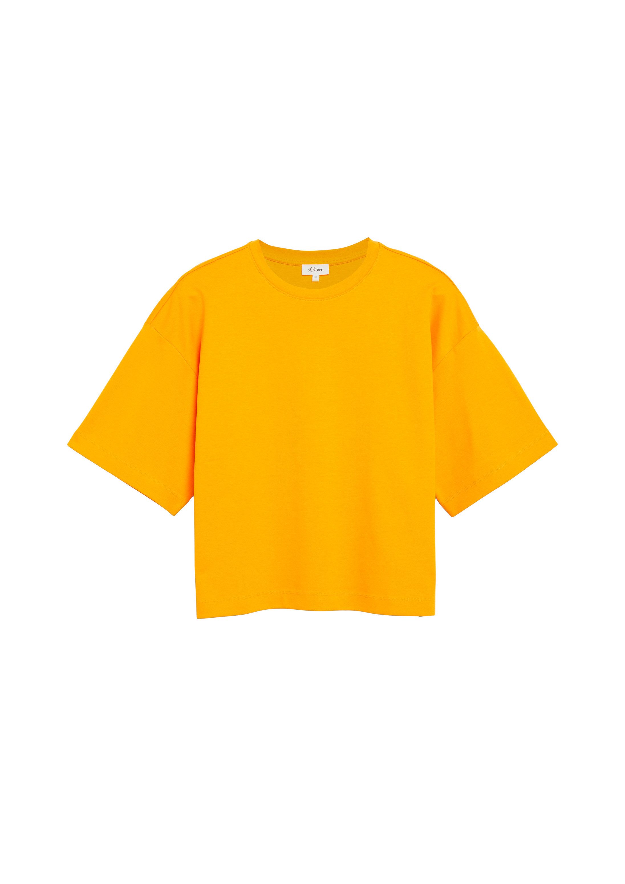 s.Oliver Kurzarmshirt T-Shirt T-Shirt aus Interlockjersey mit überschnittener Schulter