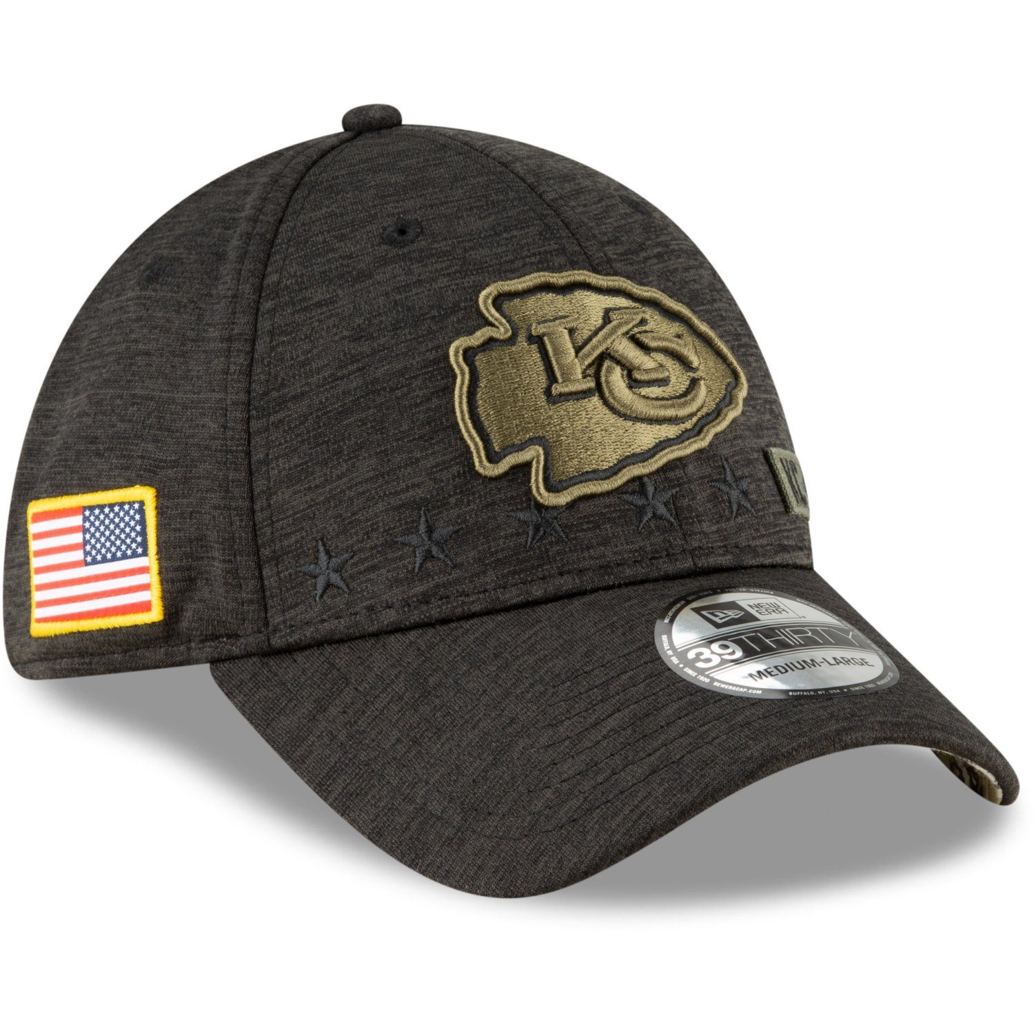 NFL Chiefs New to Kansas Salute Service City Teams 2020 39Thirty Era Flex Cap