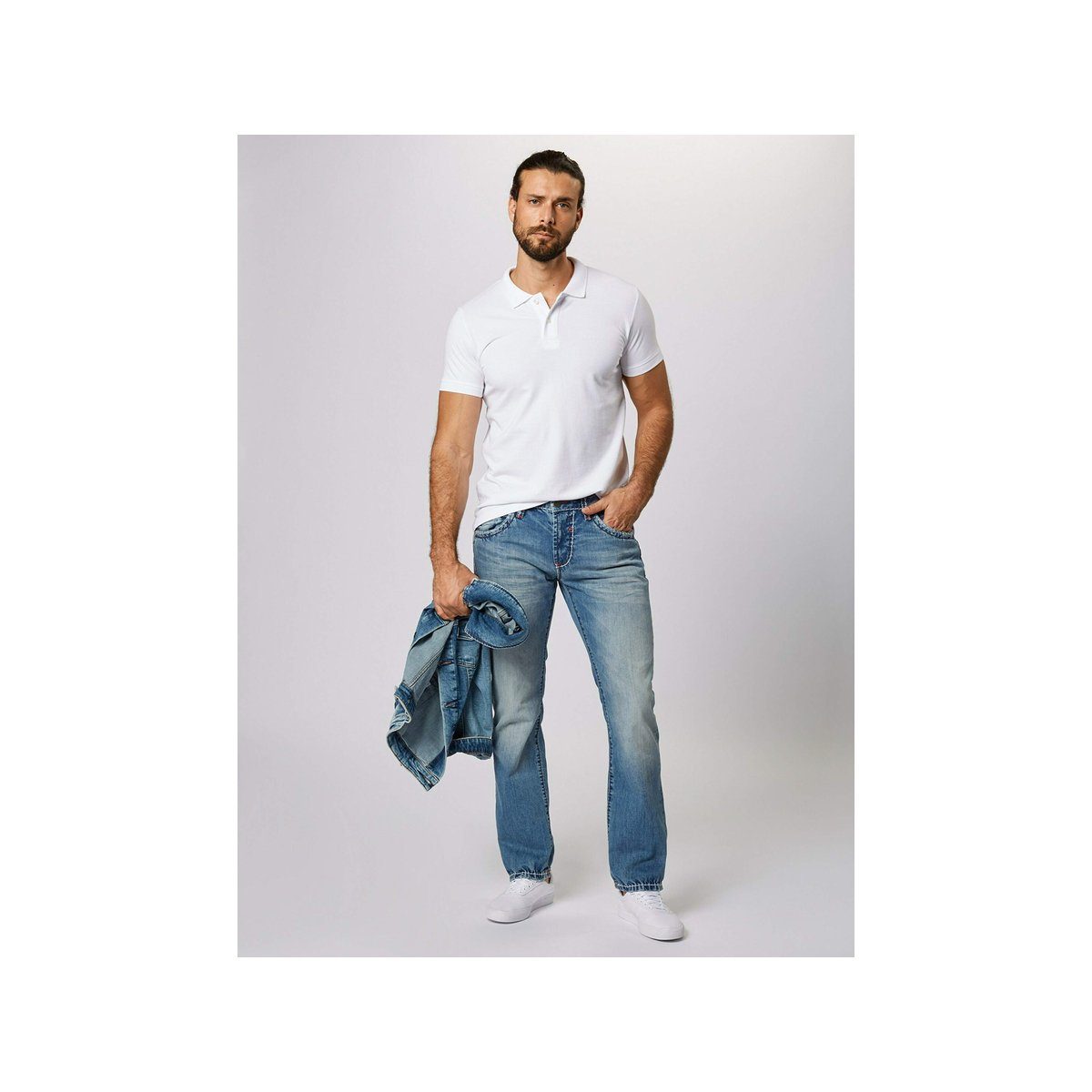 CAMP DAVID 5-Pocket-Jeans hell-grau (1-tlg)