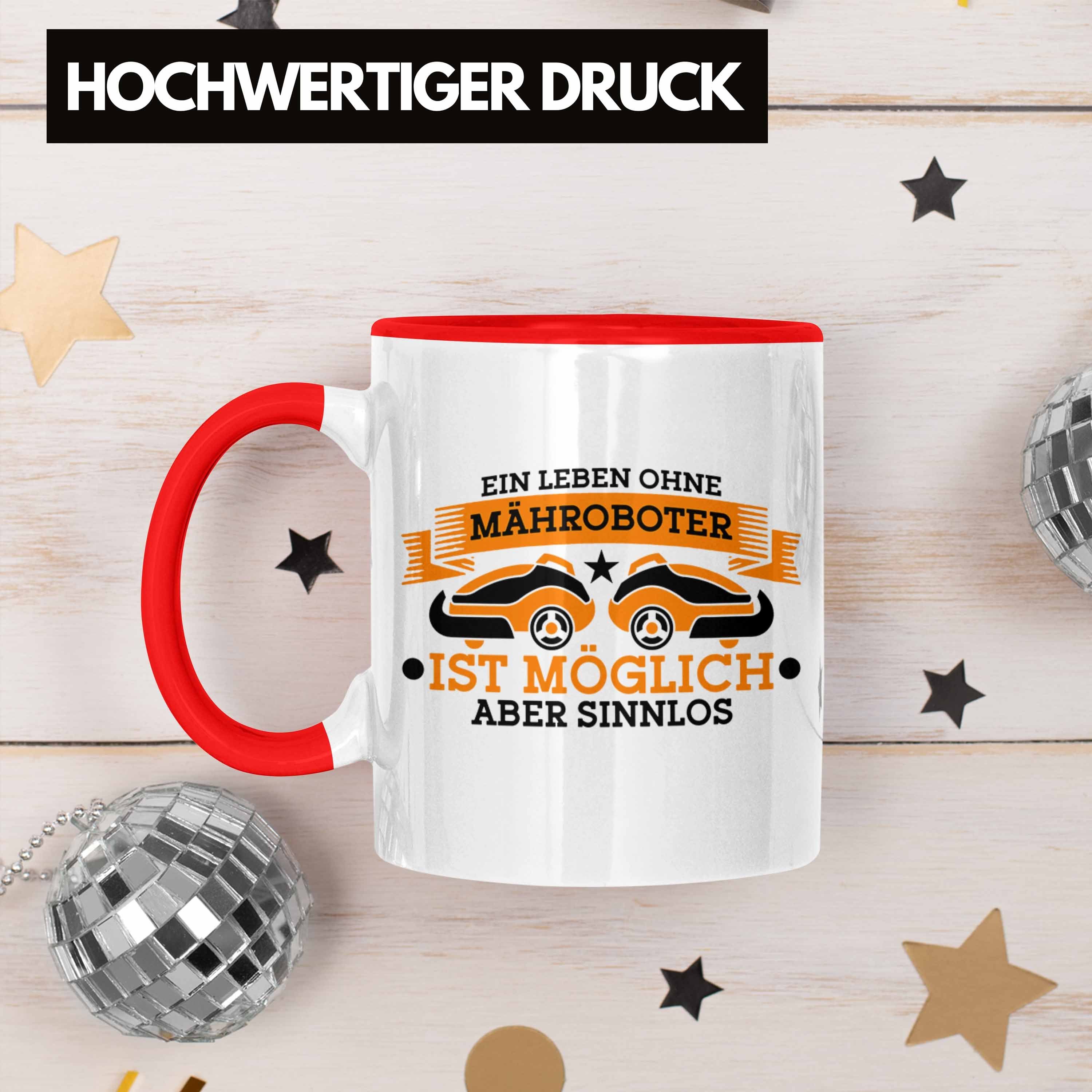 Gartenliebhaber Mähroboter-Fans Tasse Tasse Lustige Trendation für - Rot Geschenkidee für