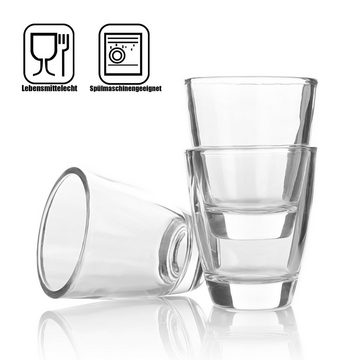 BigDean Schnapsglas 12 Stück Schnapsgläser 2cl Shotgläser klarem Glas mit dickem Boden, Glas