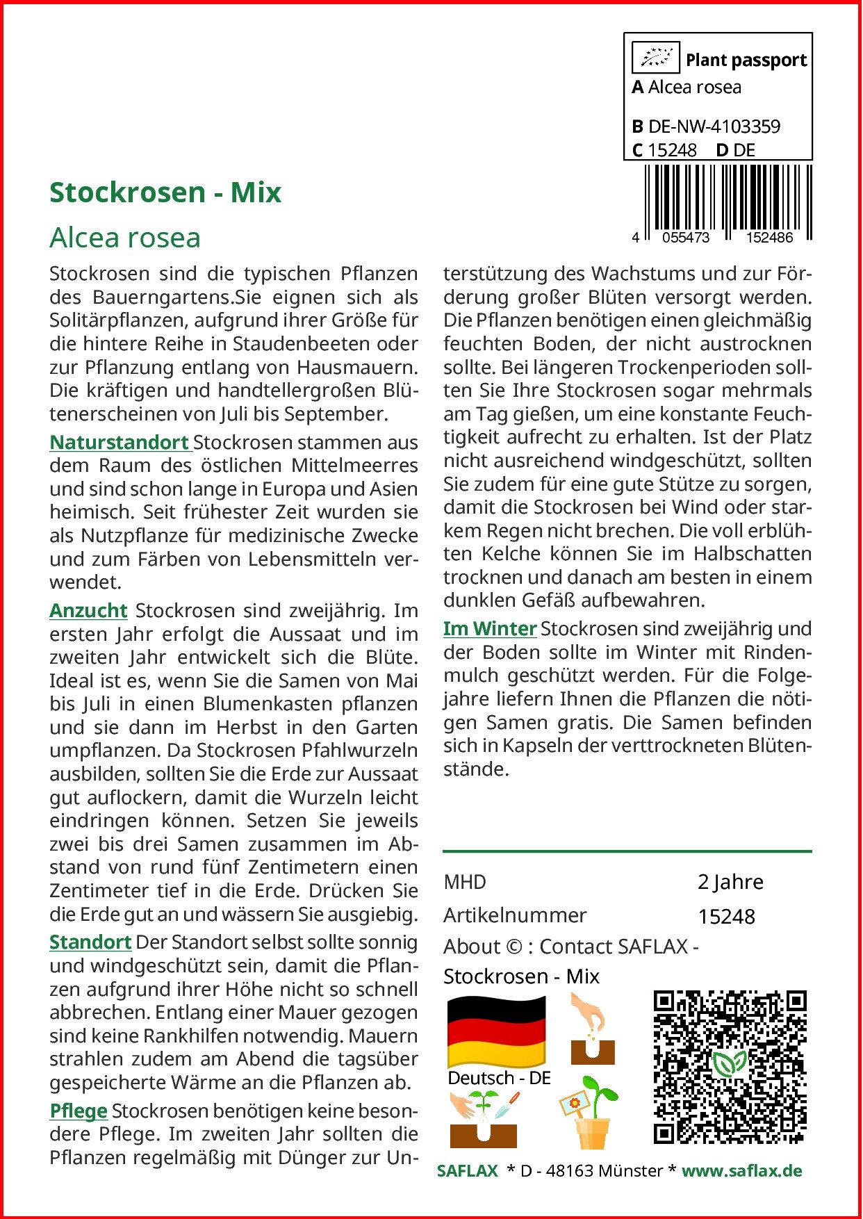 SAFLAX Blumensamen SAFLAX - Samen - Stockrosen - Mix günstig online kaufen