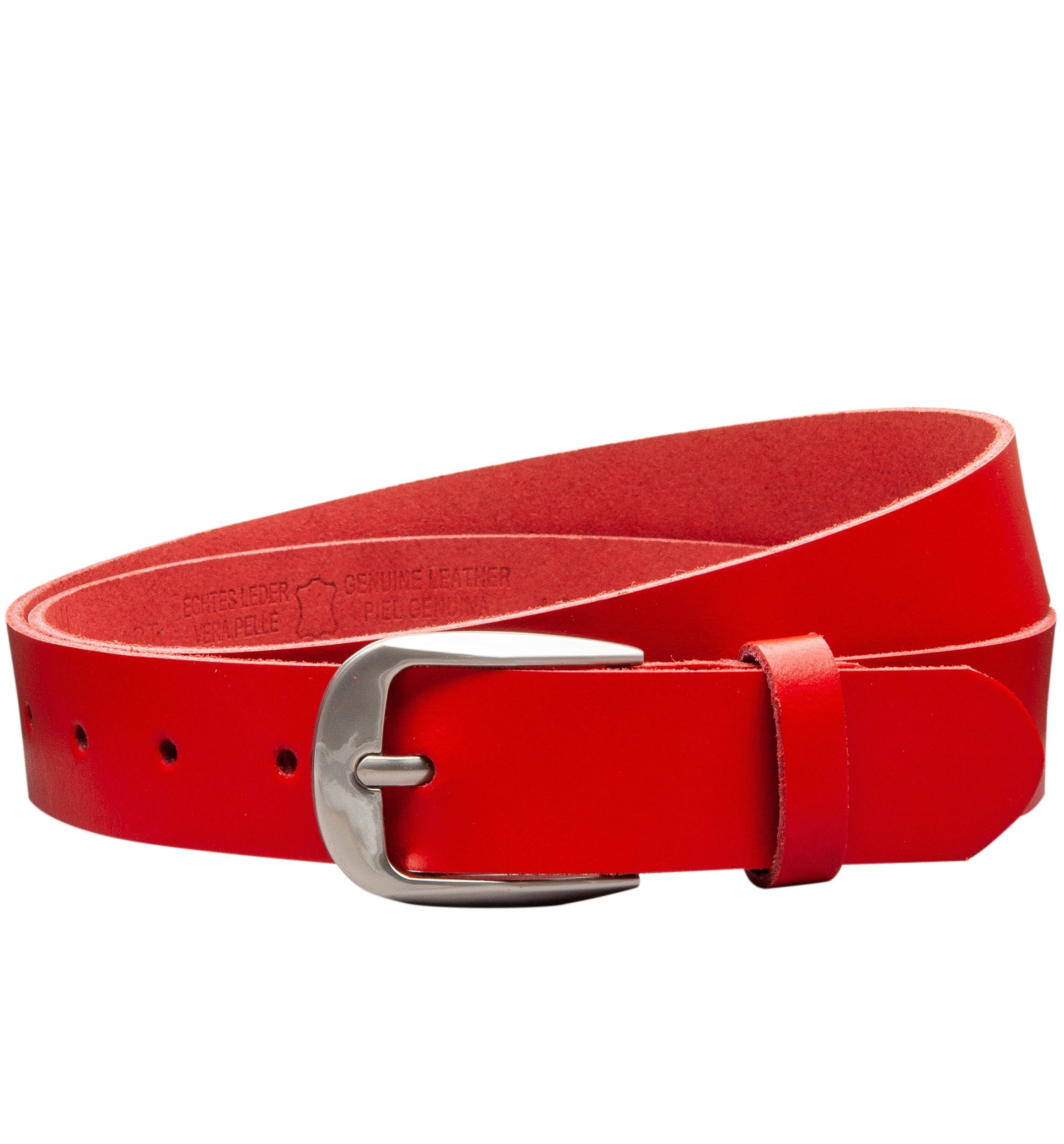 COLOGNEBELT Ledergürtel OM32-SL-Rot MADE IN GERMANY, Rot Kürzbar, 100 % Ech günstig online kaufen
