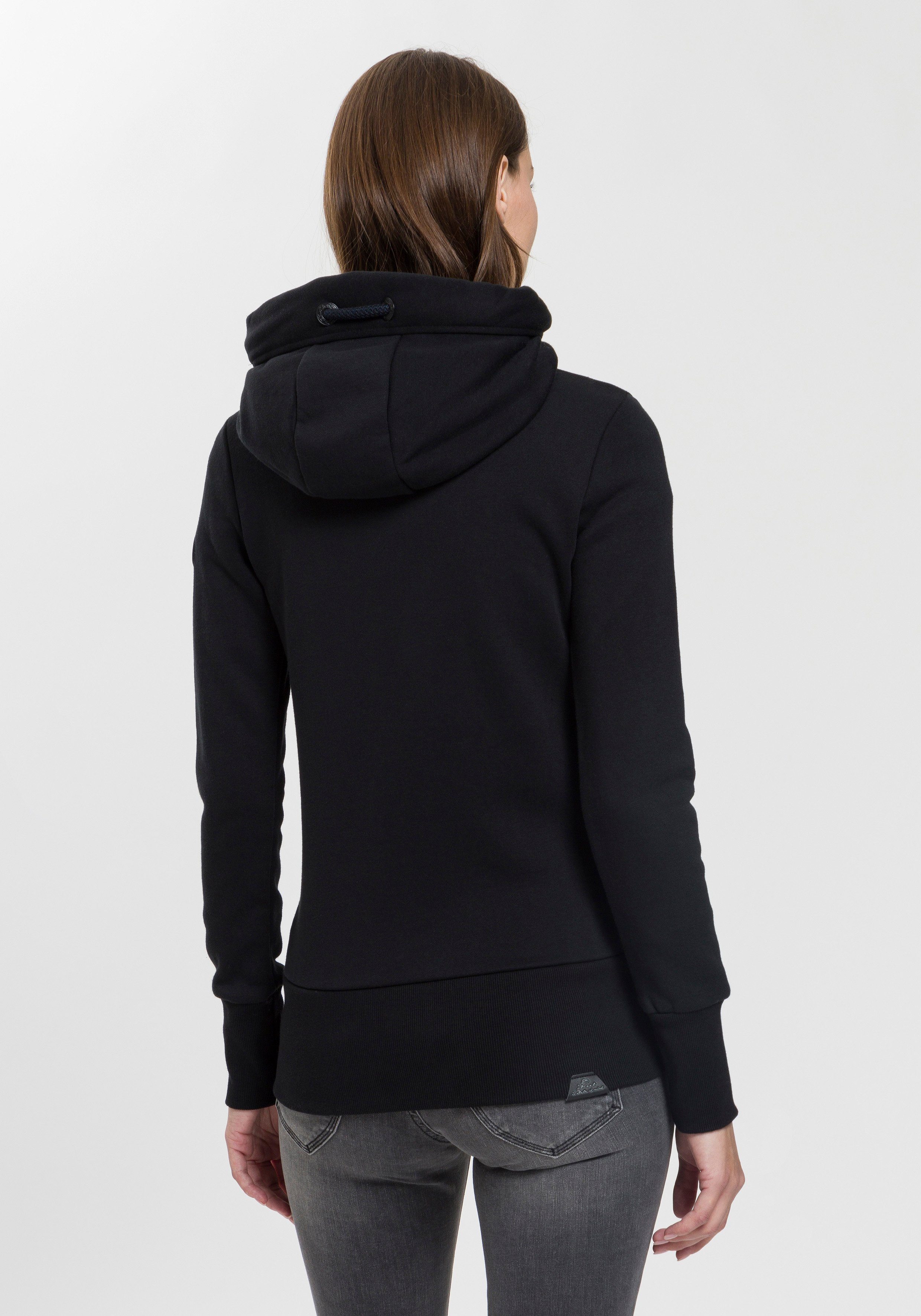 extra ZIP Ragwear mit Bündchen O NESKA BLACK Sweatjacke breiten