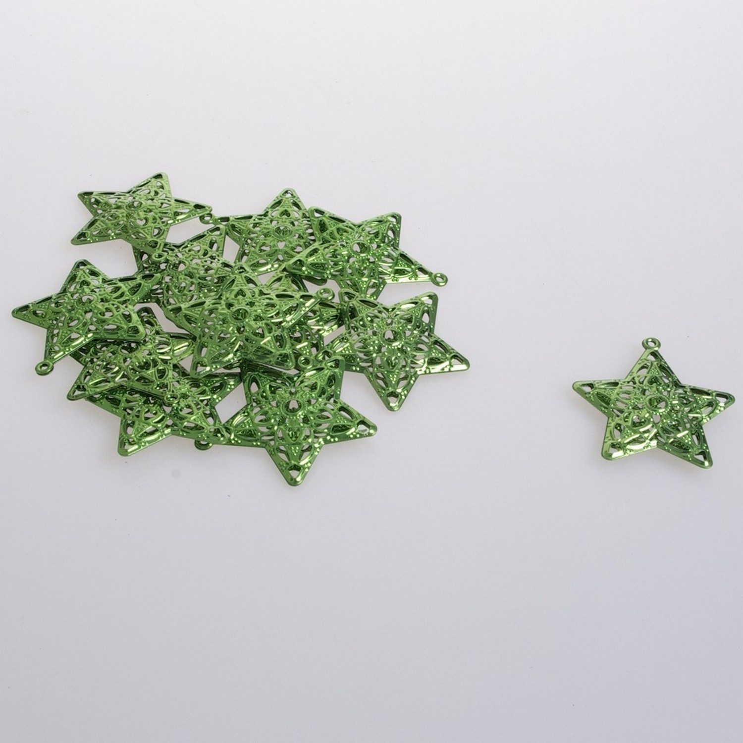 Deko AS Dekoobjekt Metallsterne zum Hängen - grün - 4,5 cm - 12 Stück - 92015 60