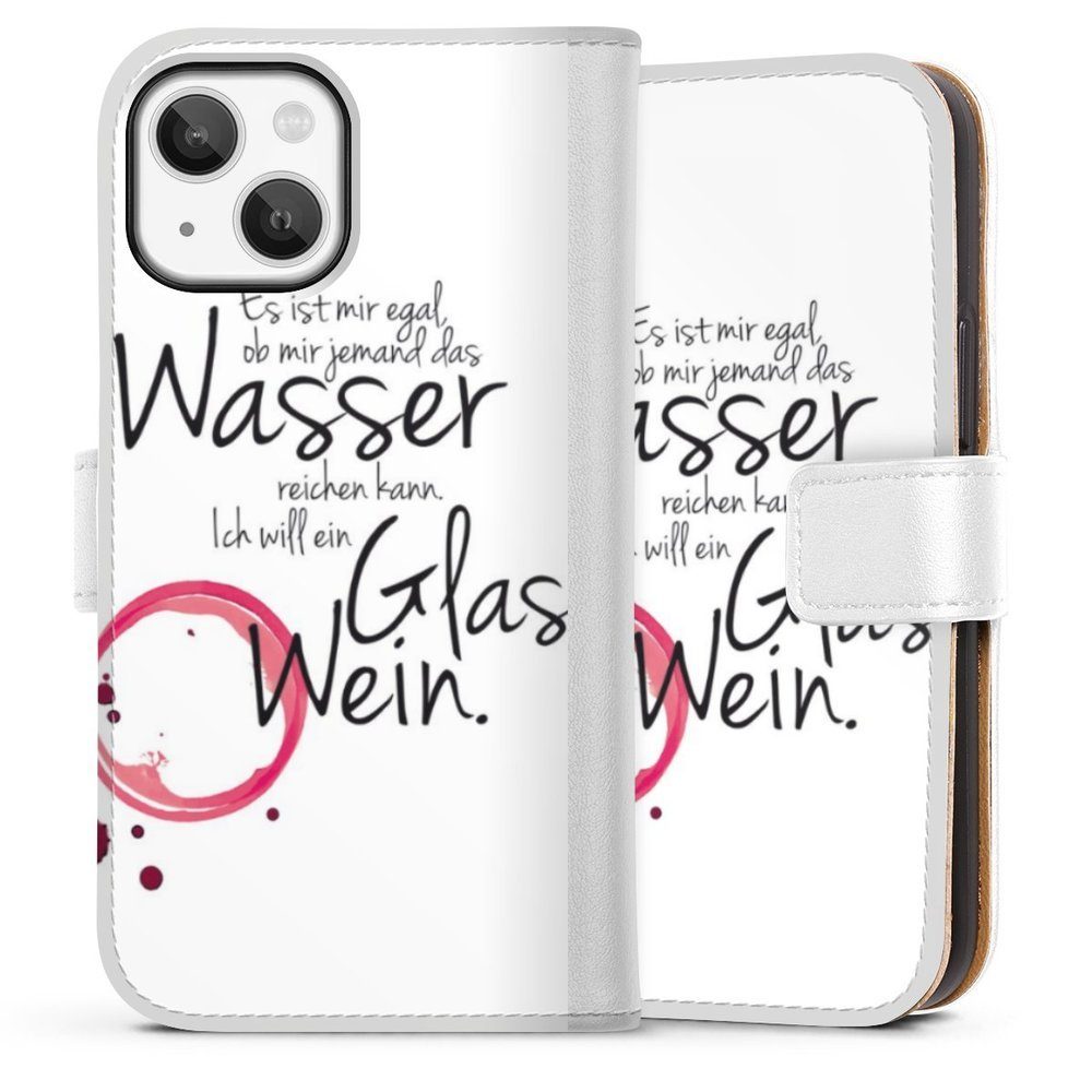Handyhülle Es ist Mir Egal, Hülle, Handy Flip Case, Wallet Cover, Handytasche Leder Wein Sprüche Statement