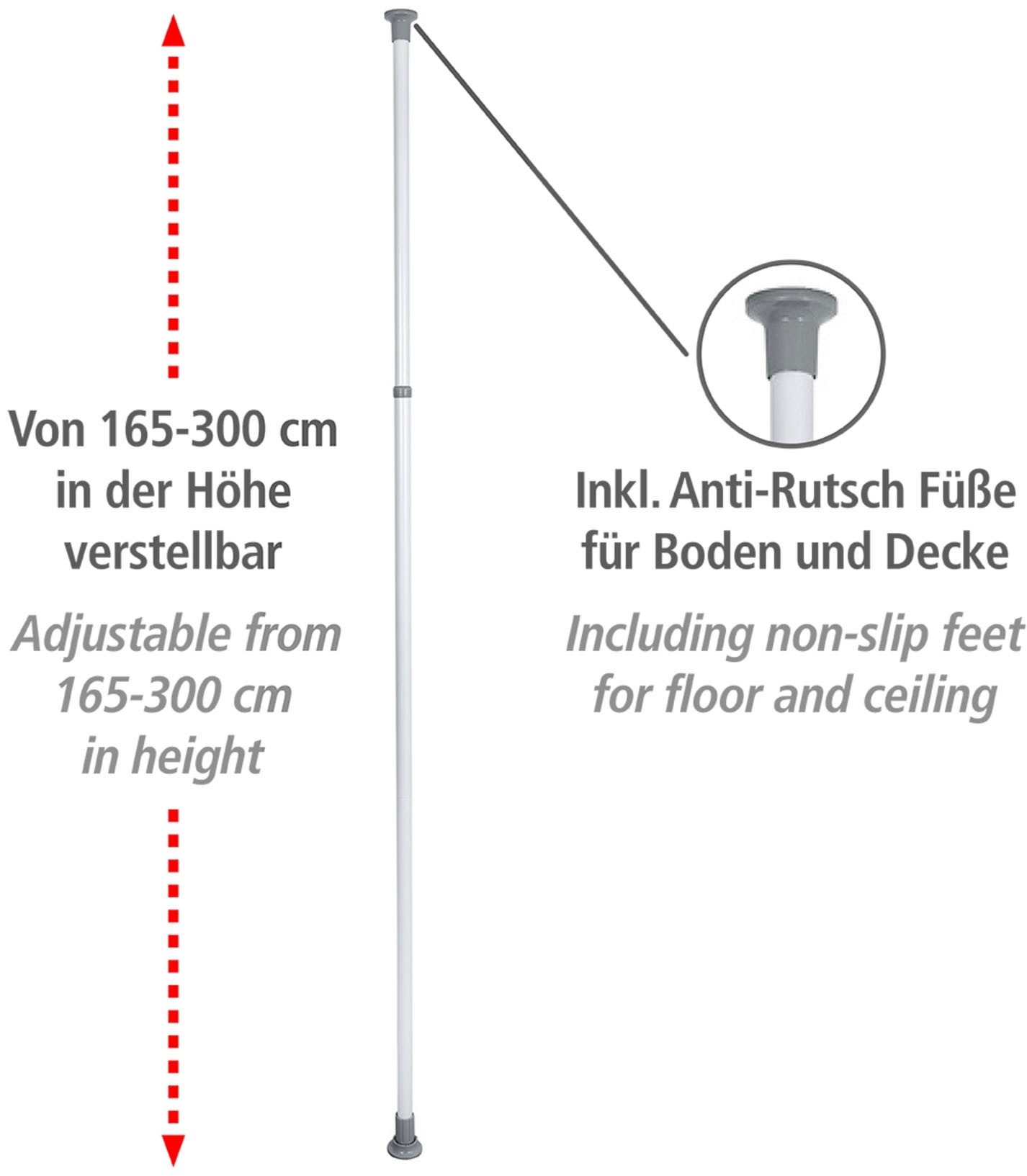WENKO Teleskopregal Modell Herkules, ausziehbare Hauptstange 165-300 cm, pa günstig online kaufen