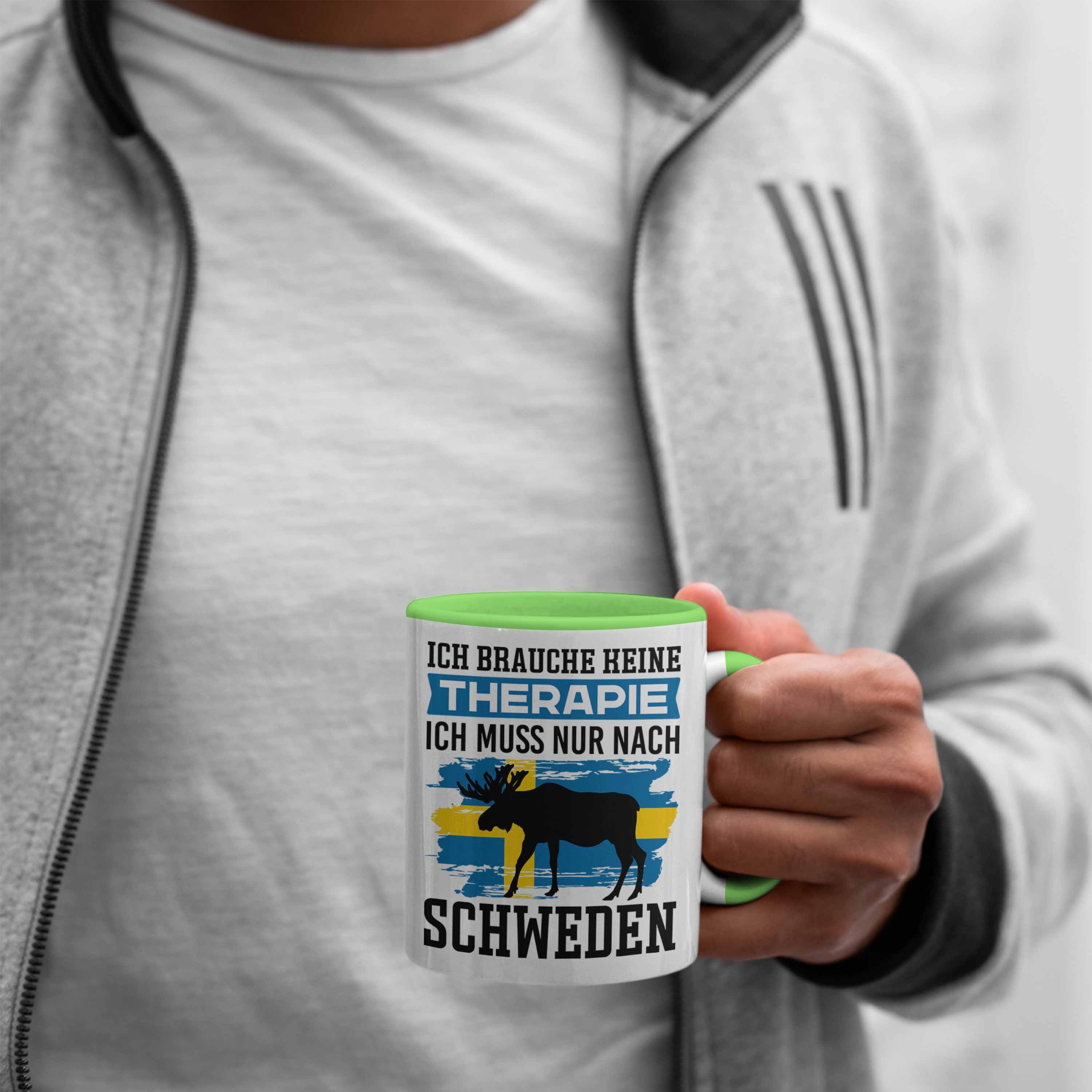 Grün Schweden Ich Trendation Tasse Therapie Schweden Geschenk Keine Urlaub Brauche Ic Tasse