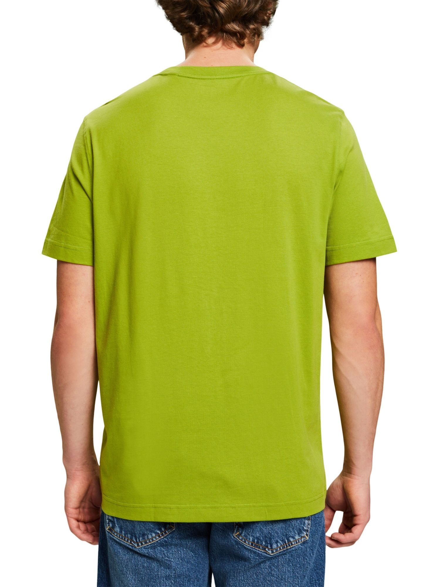 mit (1-tlg) GREEN Baumwoll-T-Shirt Esprit T-Shirt LEAF Logoprint