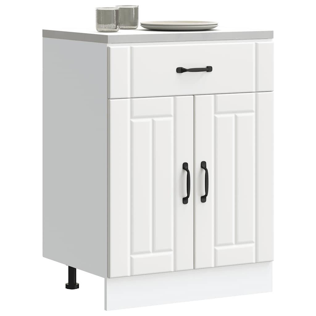 vidaXL Unterschrank 60 x 46 x 815 cm Küchen-Unterschrank Lucca Weiß Spanplatte
