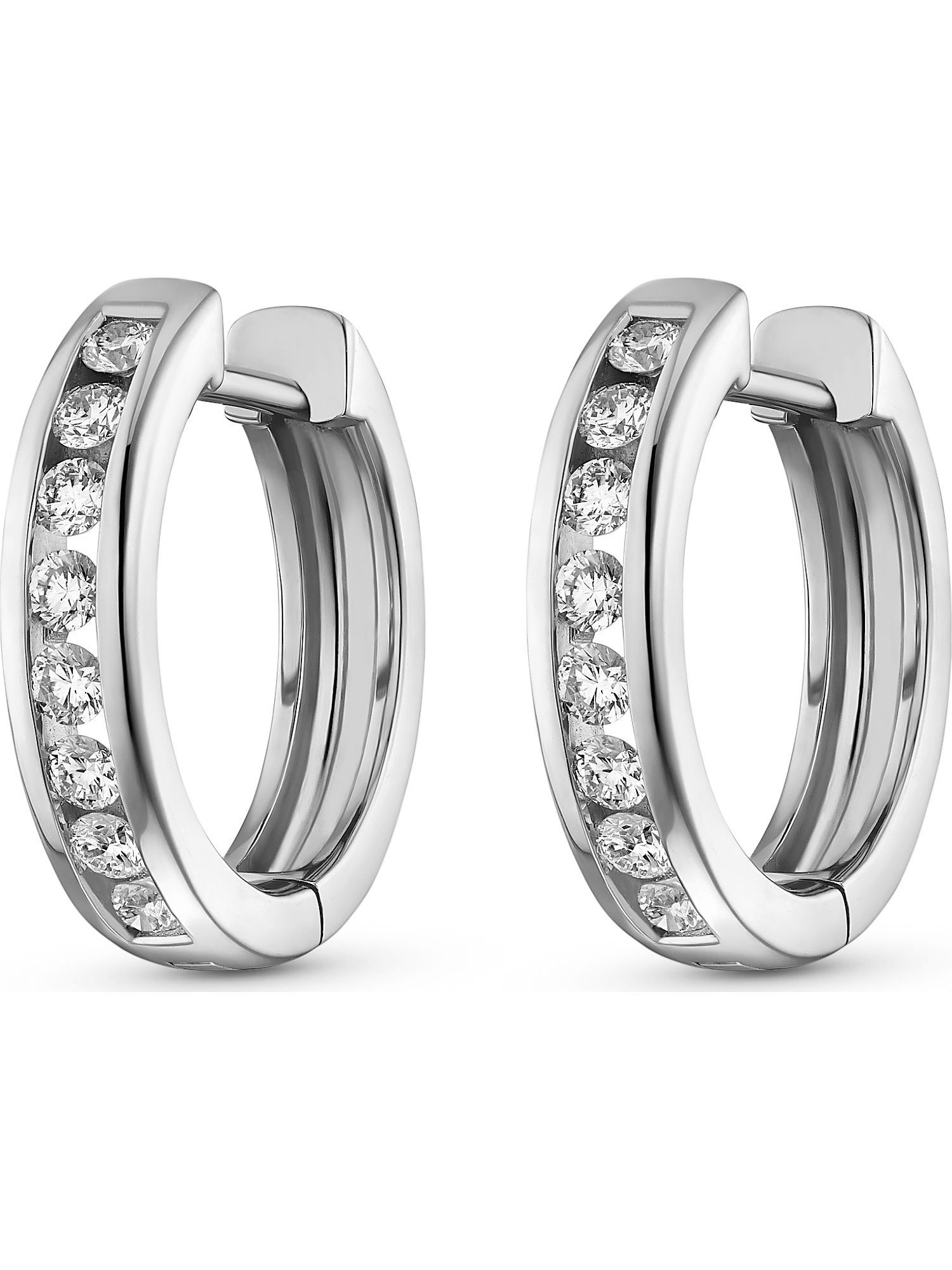 Paar Creolen CHRIST Damen-Creolen 16 Diamant