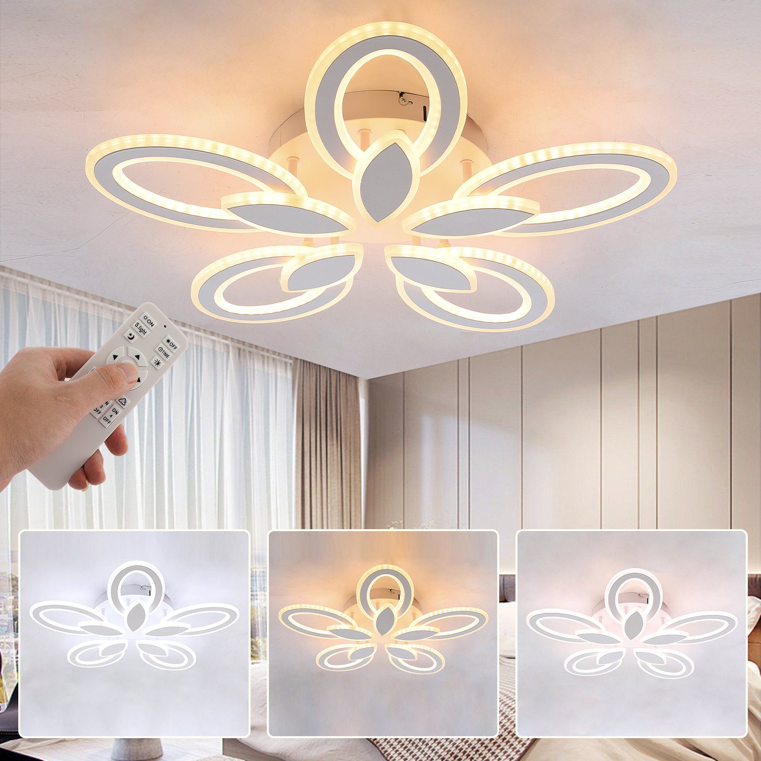 LETGOSPT Deckenleuchte 30W/80W LED Deckenleuchte Wohnzimmer günstig online kaufen