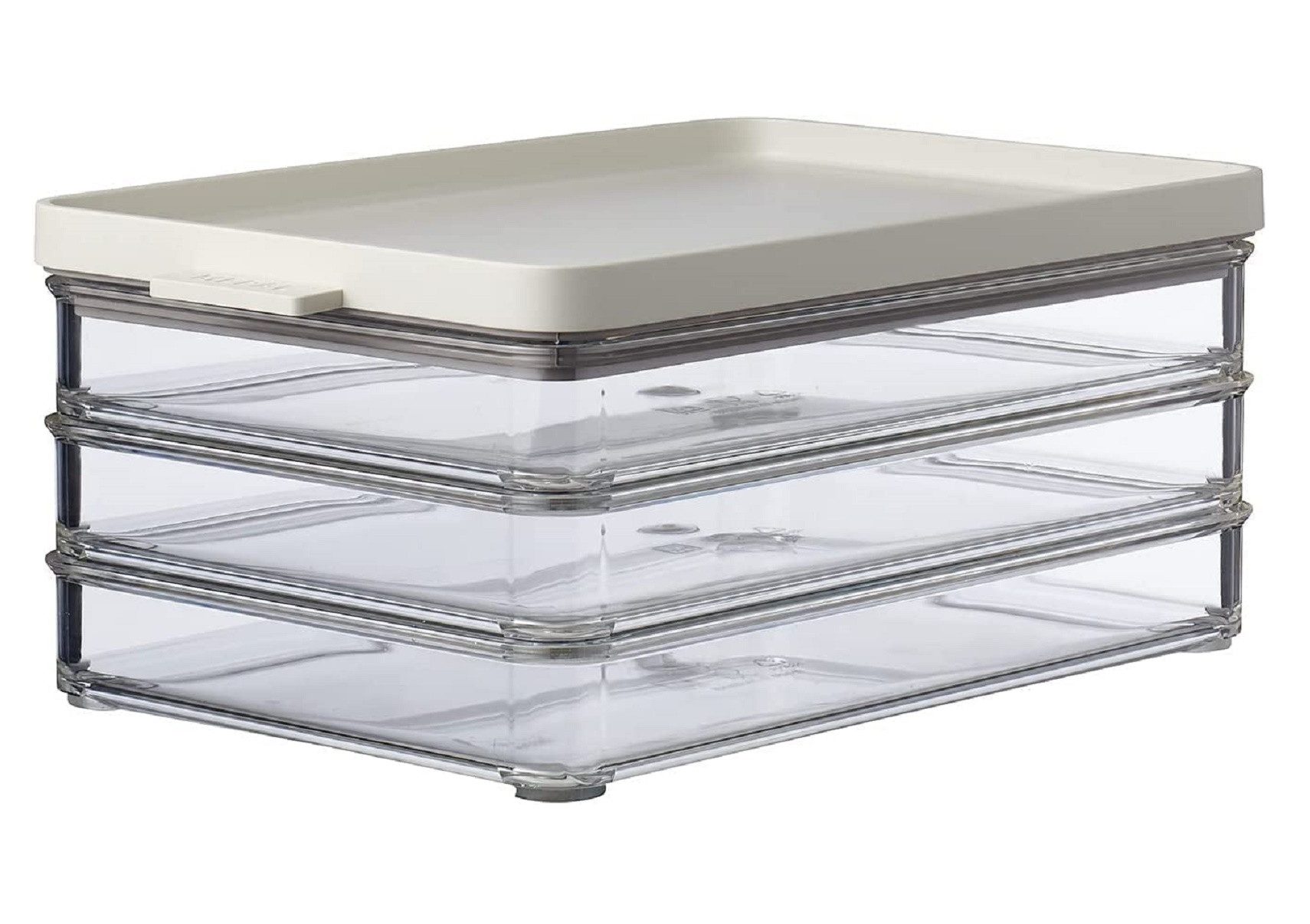 Mepal Vorratsdose Kühlschrankdose 3-lagig für Aufschnitt, 25 cm, Nordic White, Kunststoff, Ideal zur Aufbewahrung von Aufschnitt im Kühlschrank