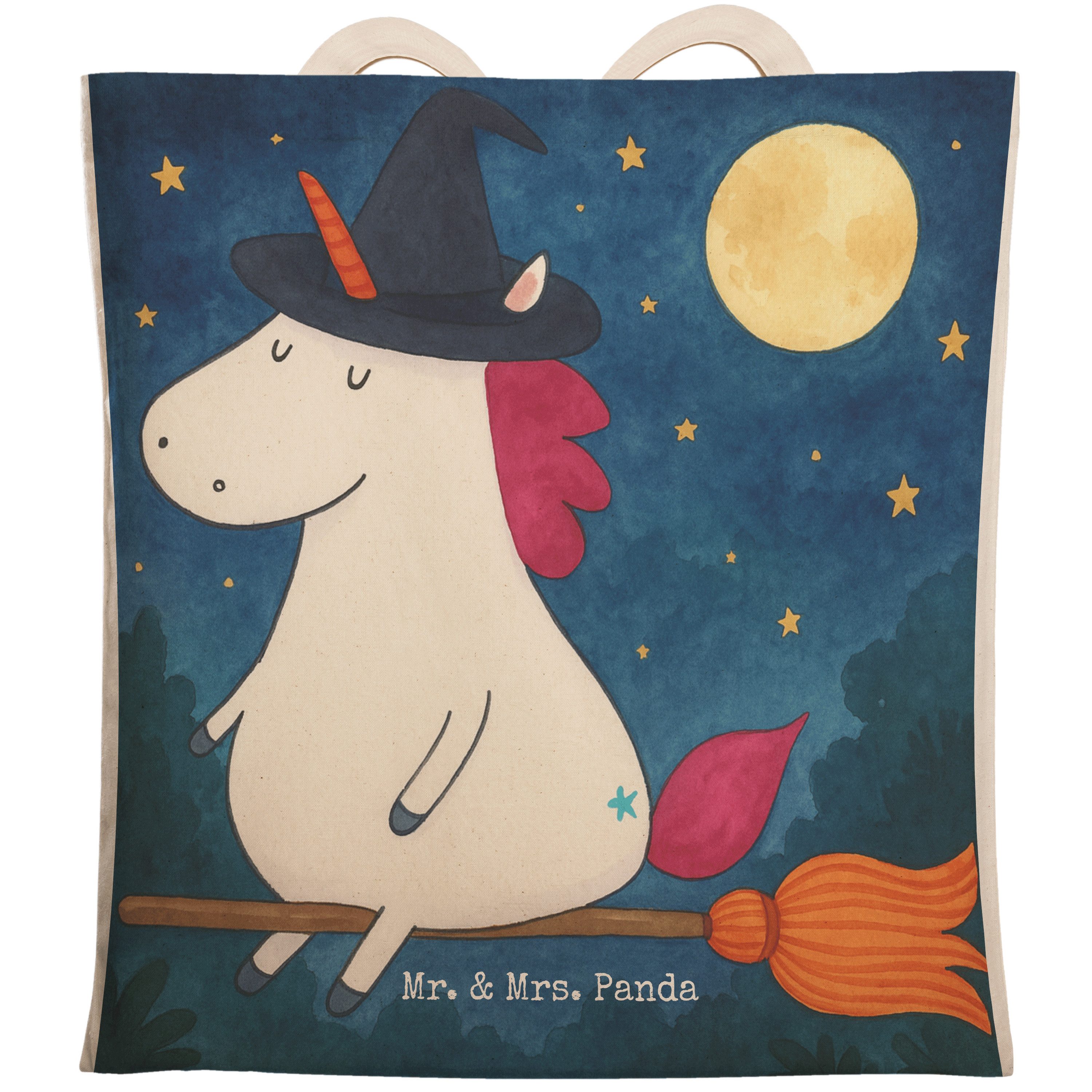 Tragetasche Einhorn Hexe Design, taschen shopper, Weiß, Beutel, Stofftragetasche