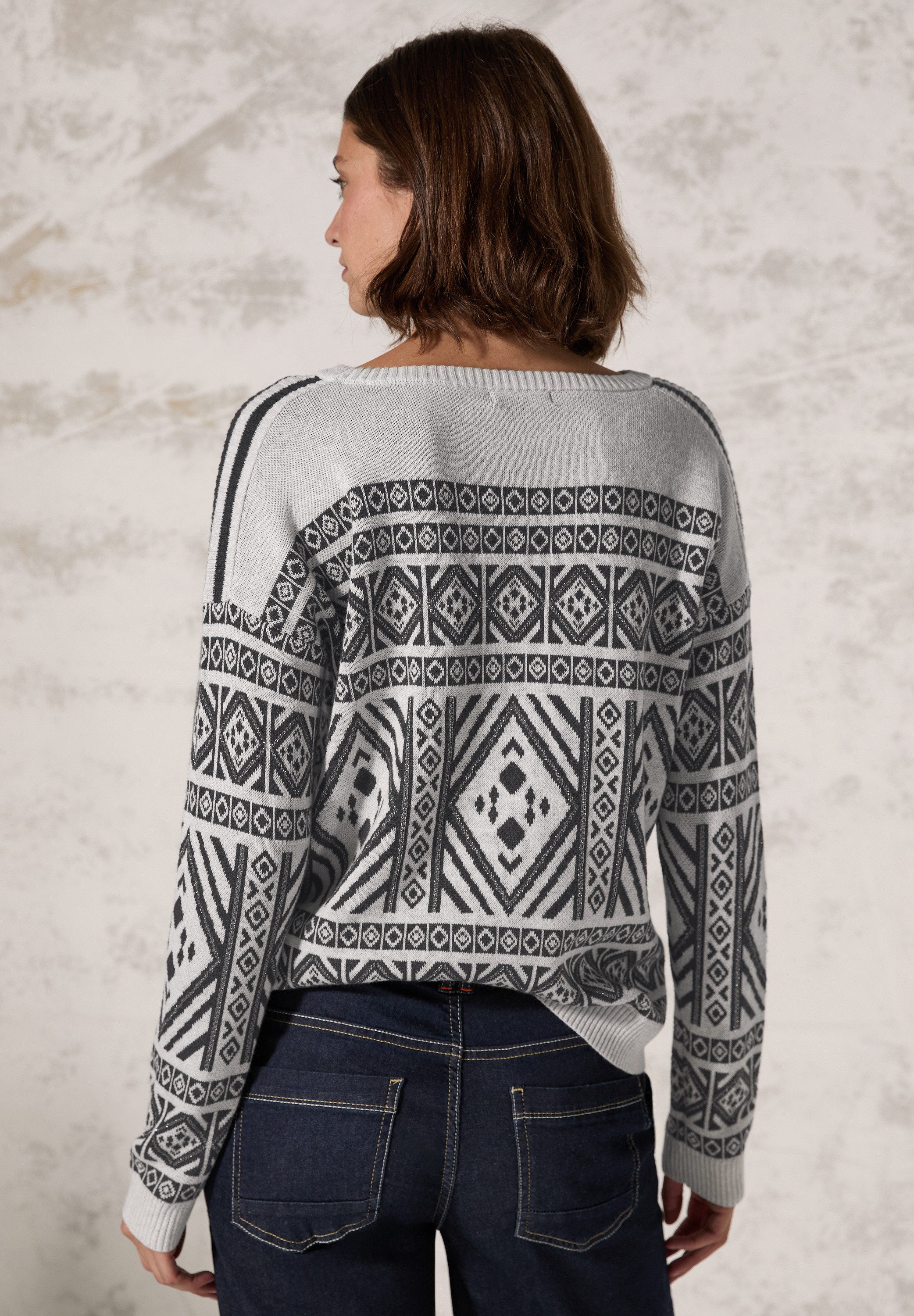 CECIL Longsweatshirt mit U-Boot-Ausschnitt