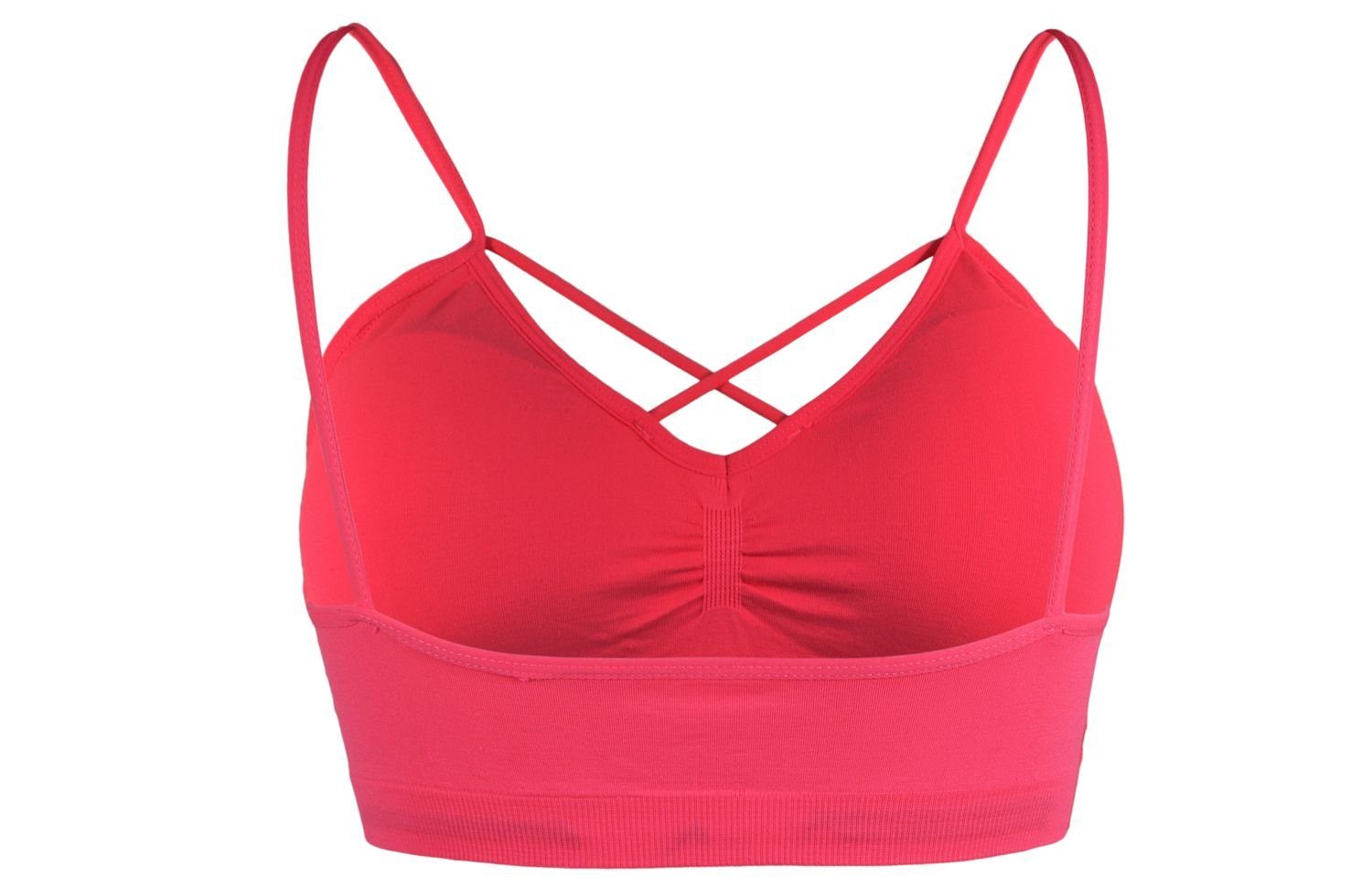 Fabio Farini Sport-BH Sport-BH - Damen nahtlose Sport-Bustier aus atmungsaktiven Material (Packung, 1-tlg) bügellos, mit Spaghettiträgern